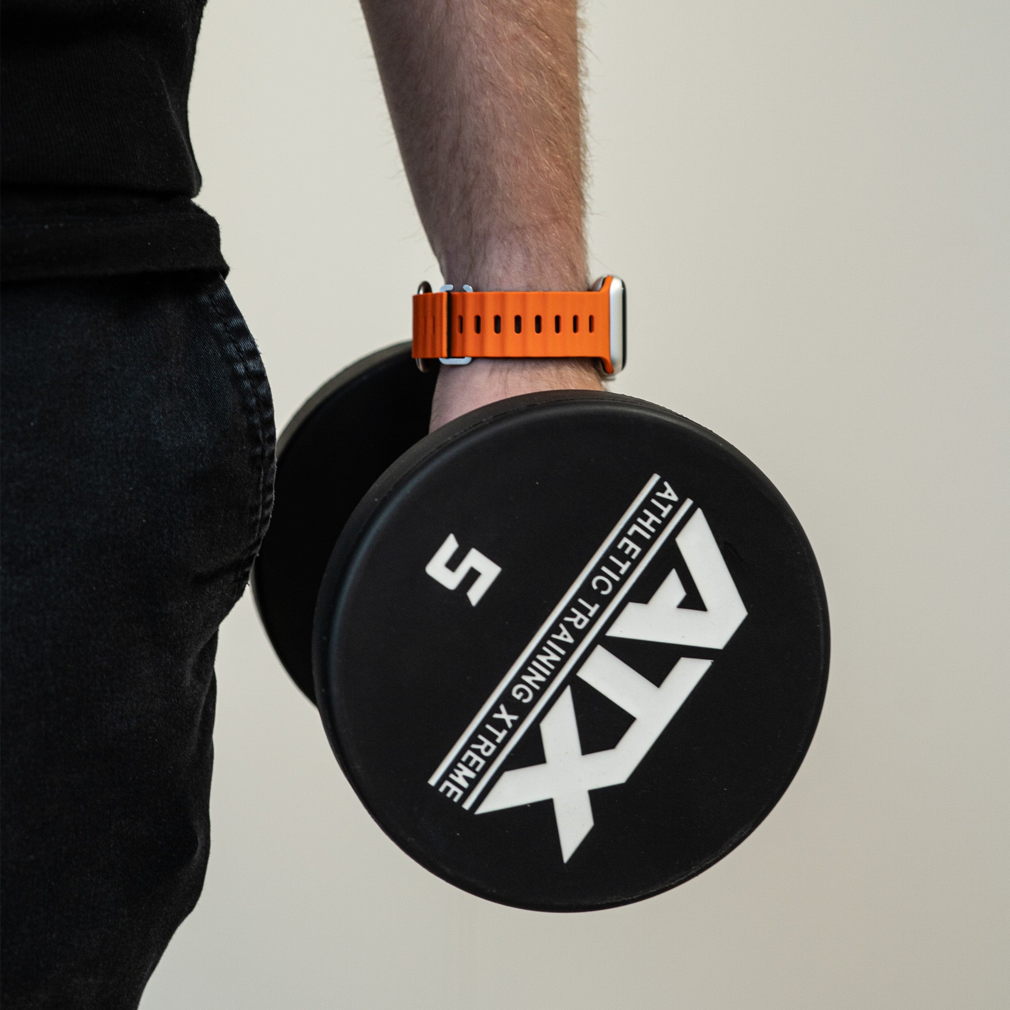 Apple Watch Ocean bandje met druksluiting (oranje/zwart)