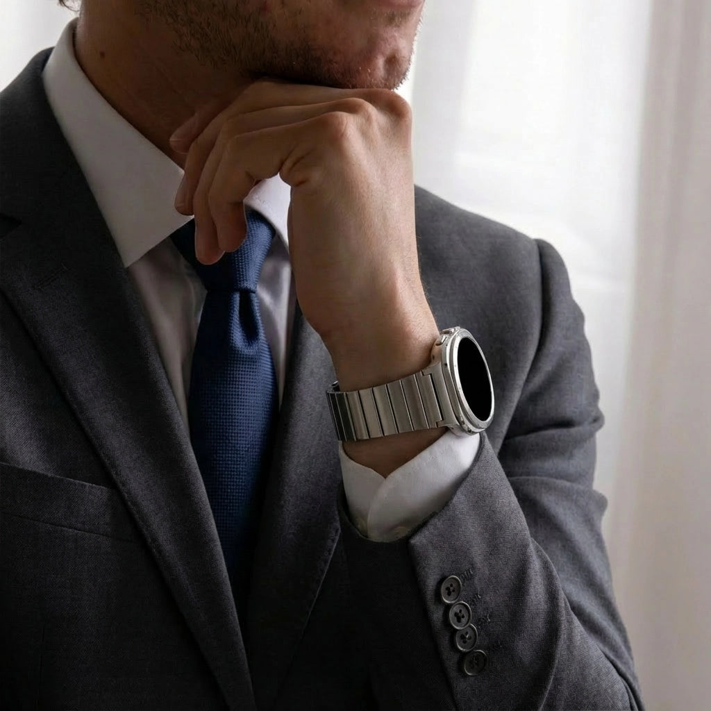 Bandz Samsung Galaxy Watch Ultra Titanium Strap 'One Bead' (Titanium Gray)