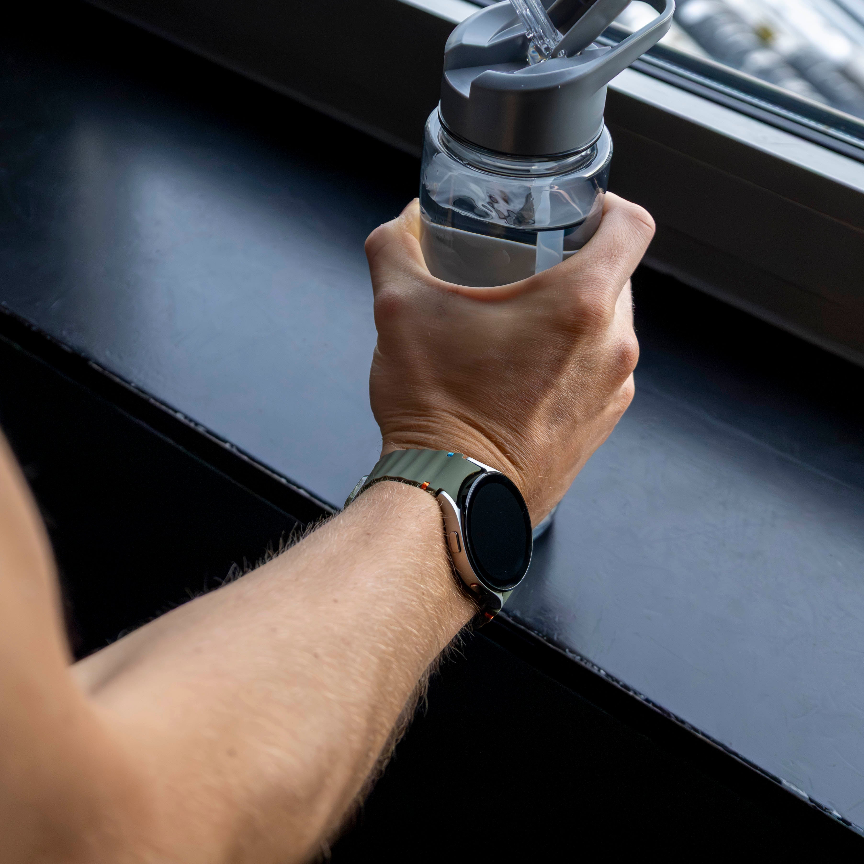 Samsung Galaxy Watch 4 44mm Wave bandje (legergroen)