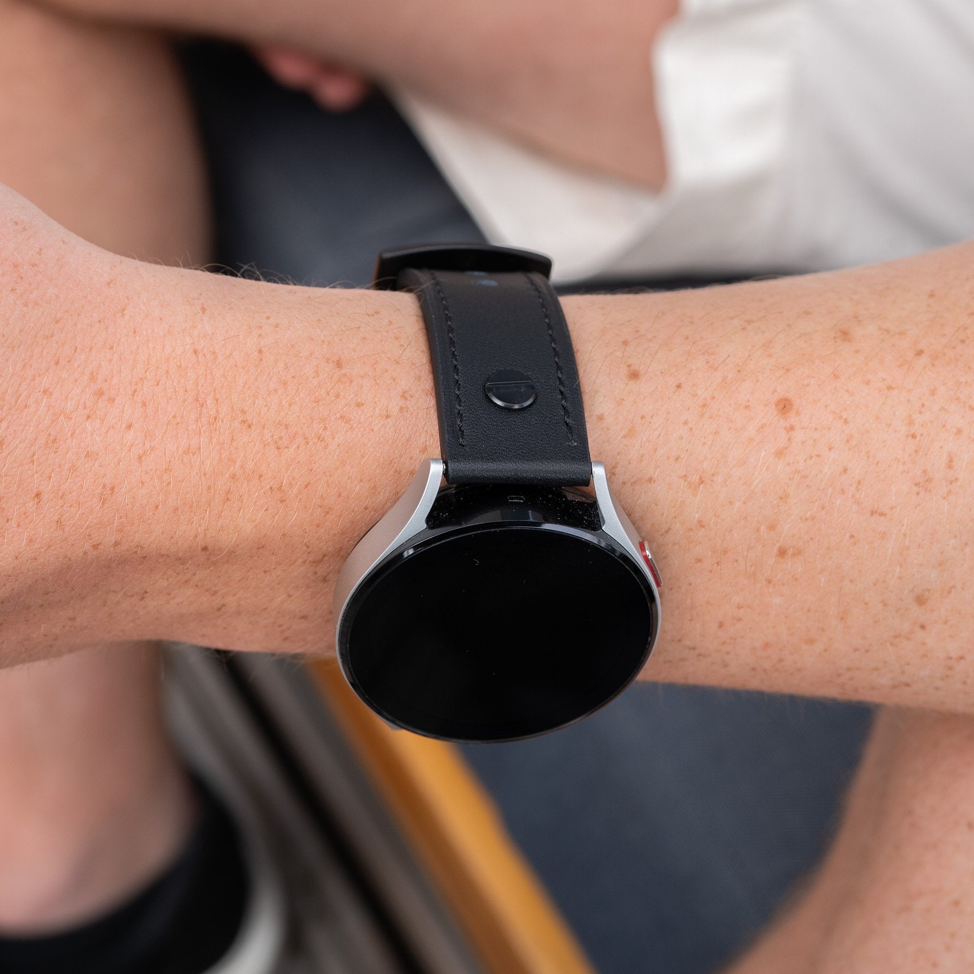 Suunto Run geschroefde leren bandje (zwart)