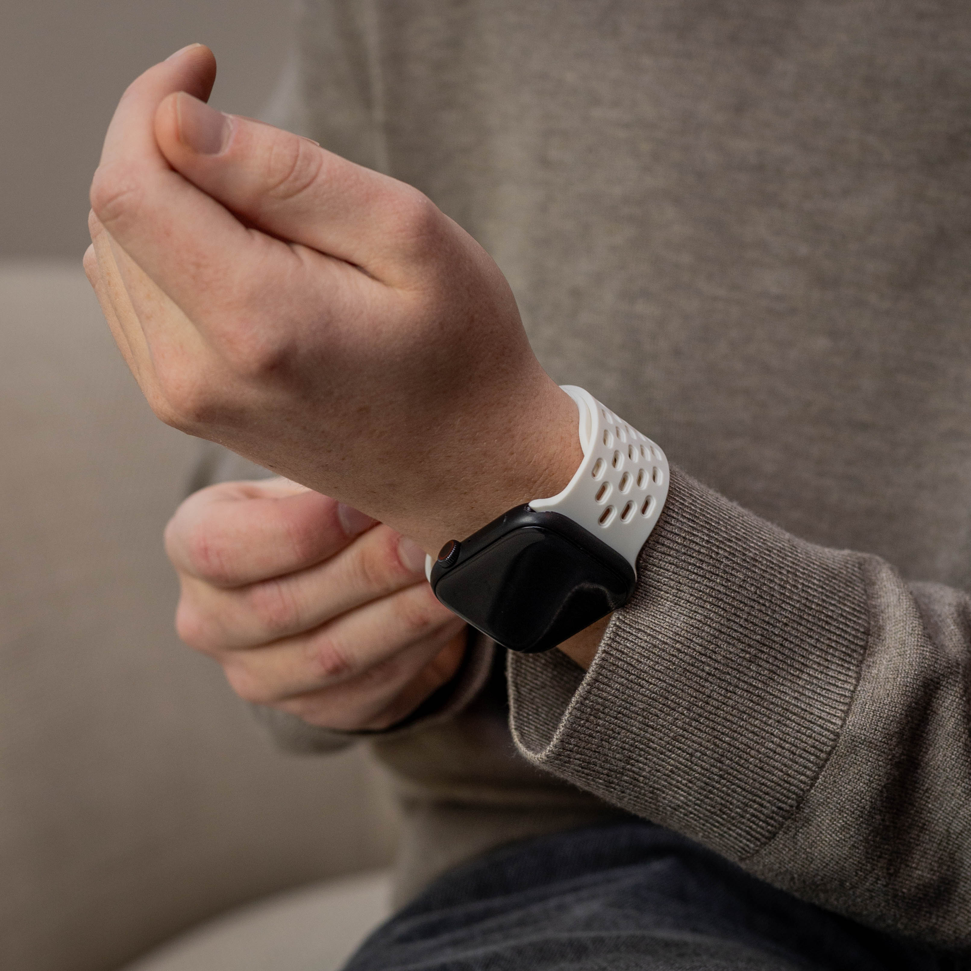 Apple Watch siliconen air bandje met P-Buckle (wit)