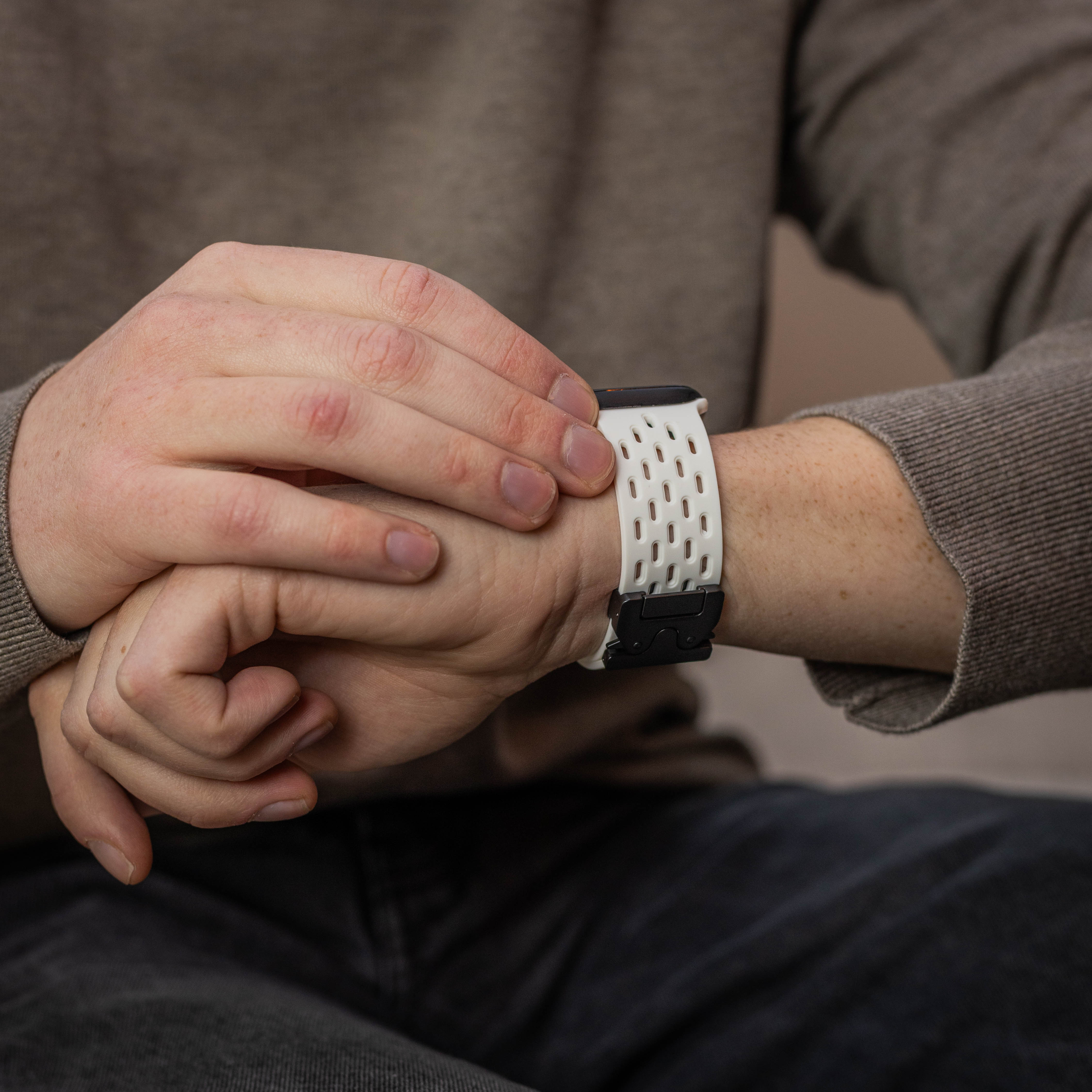 Apple Watch siliconen air bandje met P-Buckle (wit)