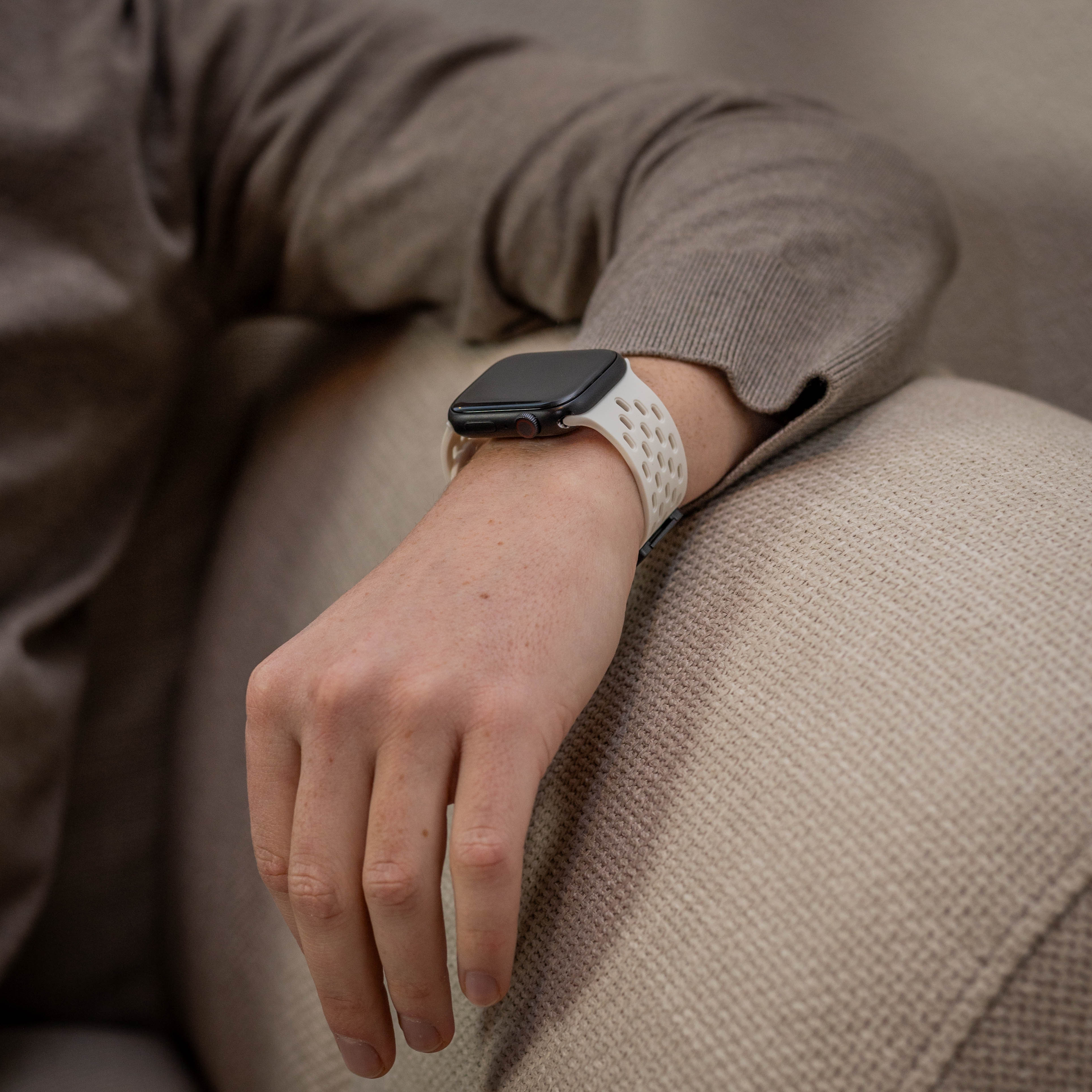 Apple Watch siliconen air bandje met P-Buckle (wit)