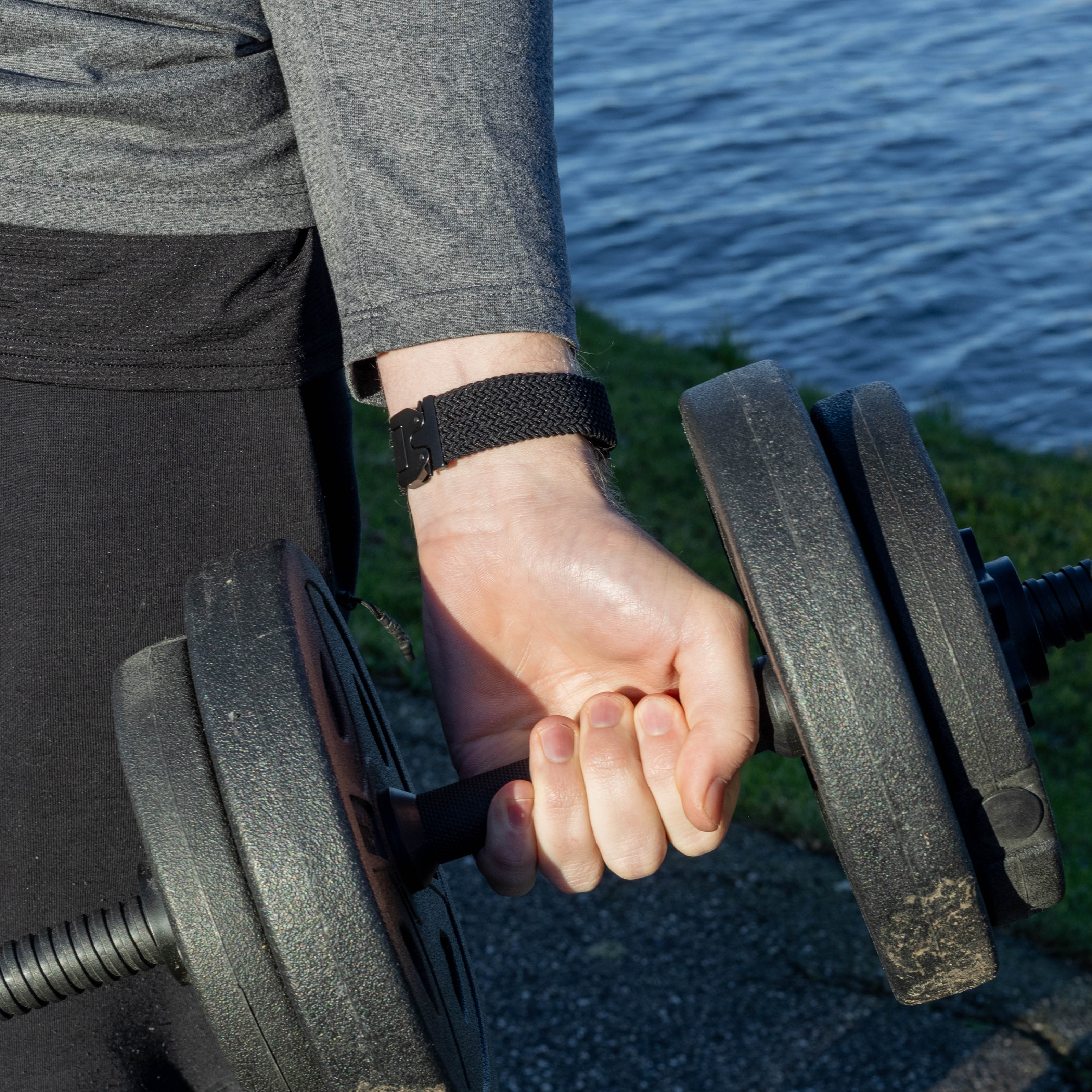 Garmin Forerunner 645 gevlochten band met P-buckle (zwart)