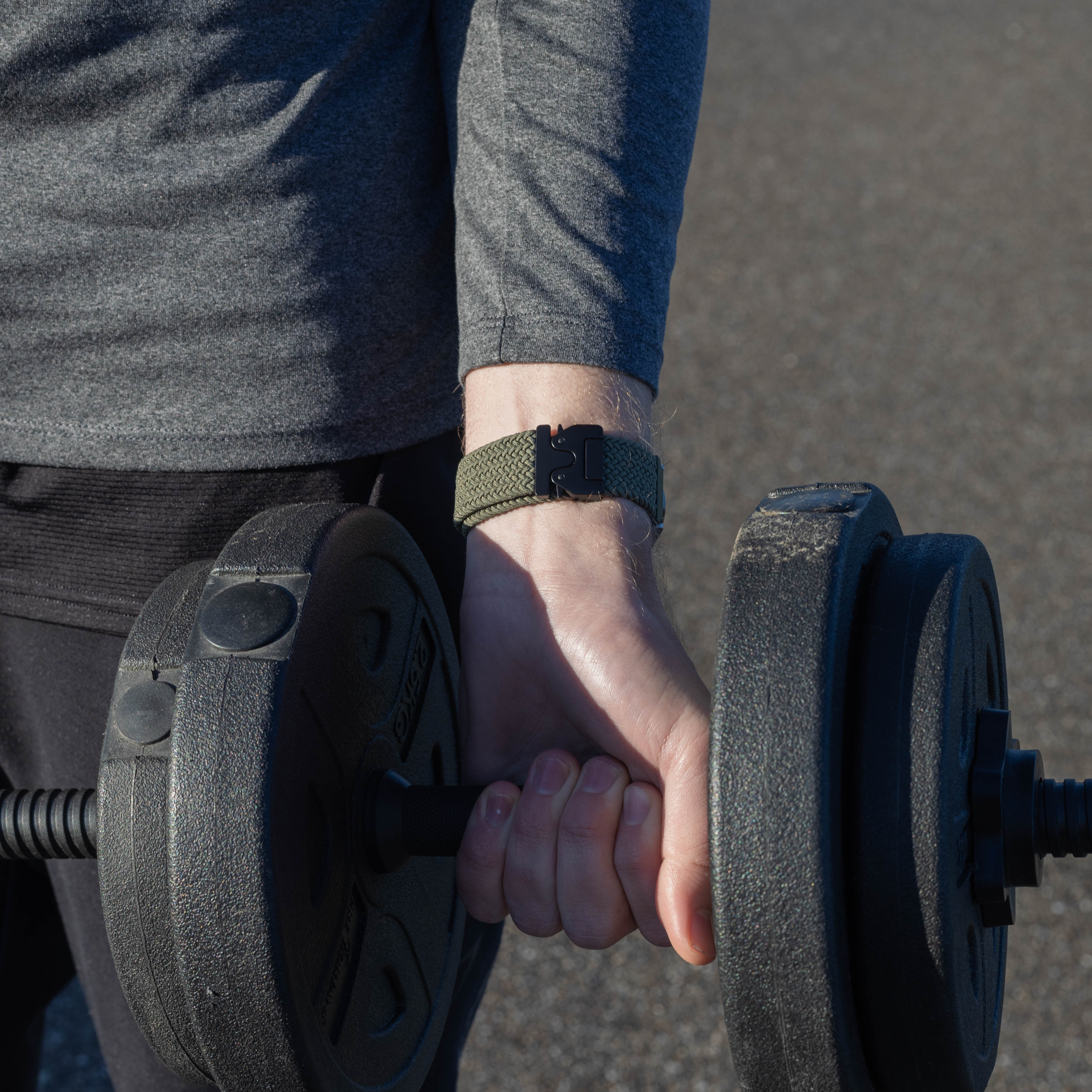 Garmin Venu 3 gevlochten band met P-buckle (groen)