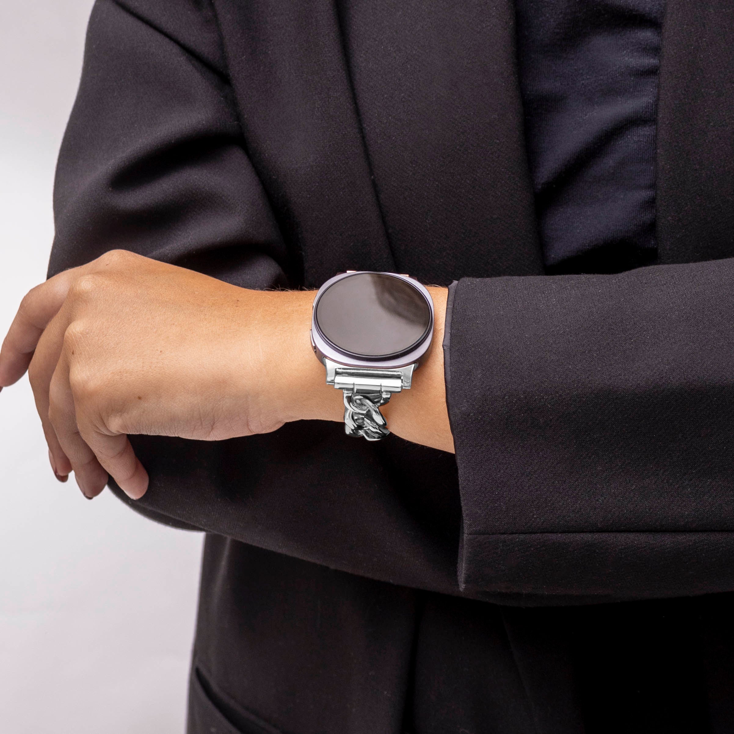 Samsung Galaxy Watch 8 - 40mm steel chain band (zilver)