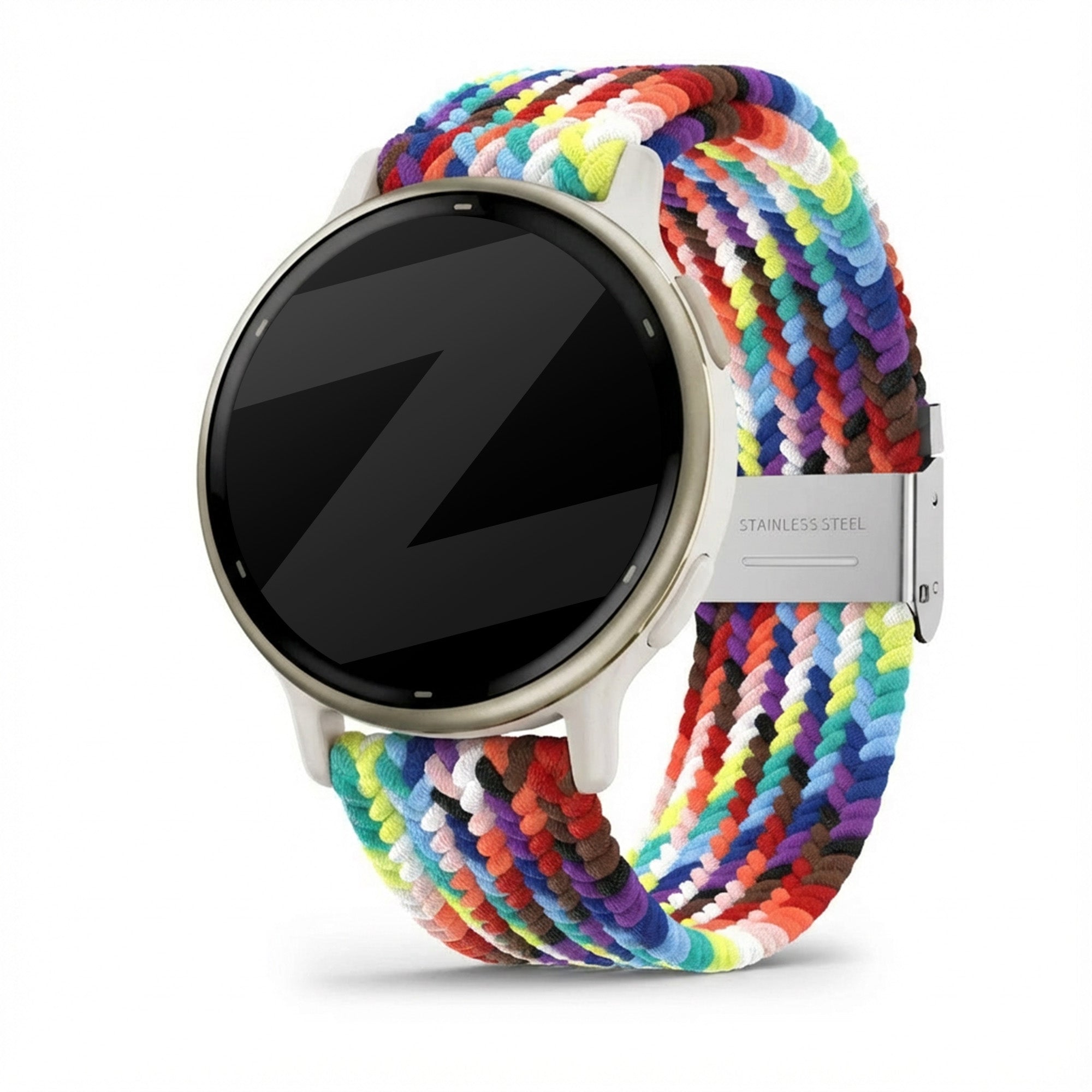 Bandz Garmin Vivoactive 5 gevlochten nylon band (regenboog)