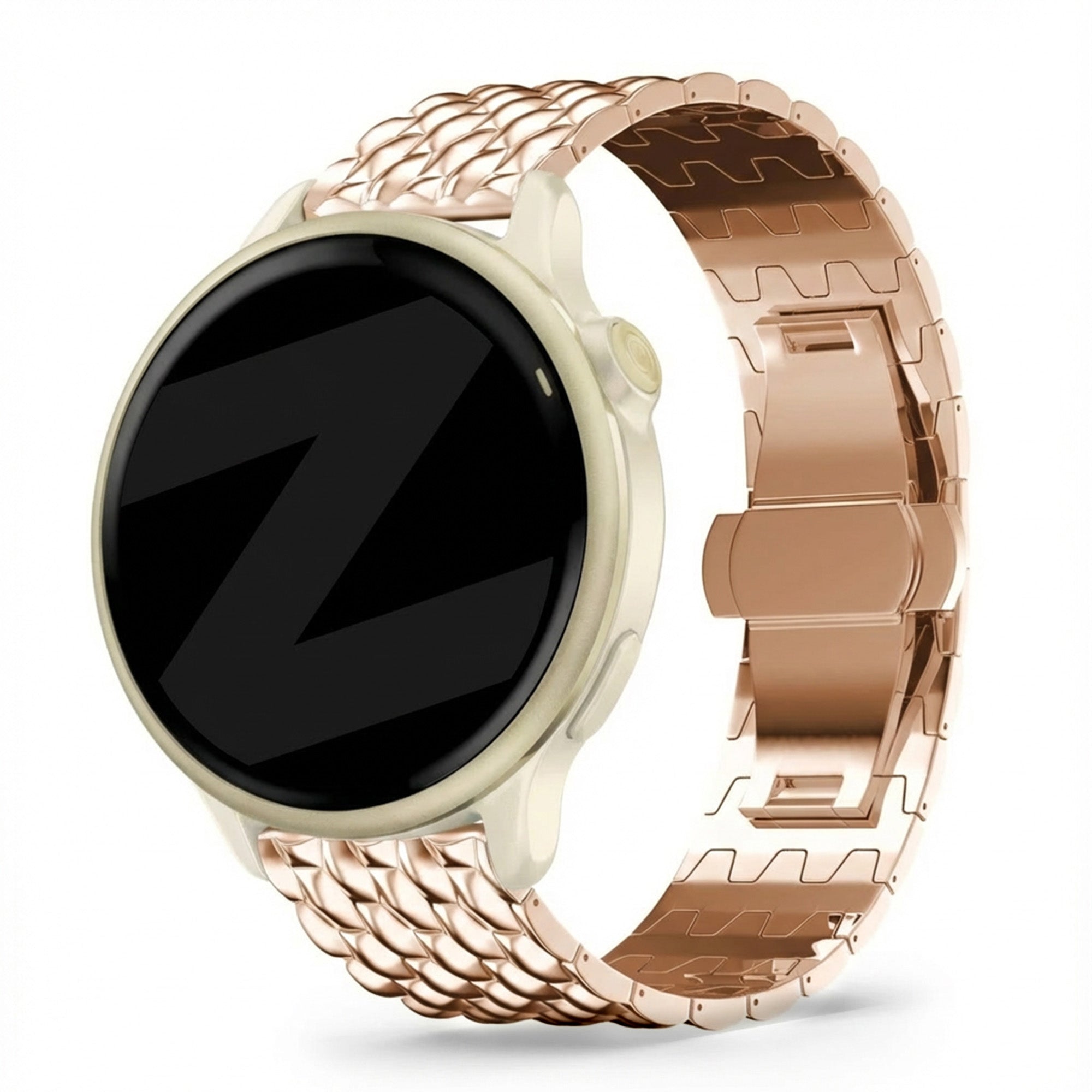 Bandz Garmin Vivoactive 6 stalen band 'Dragon' (rosé goud)