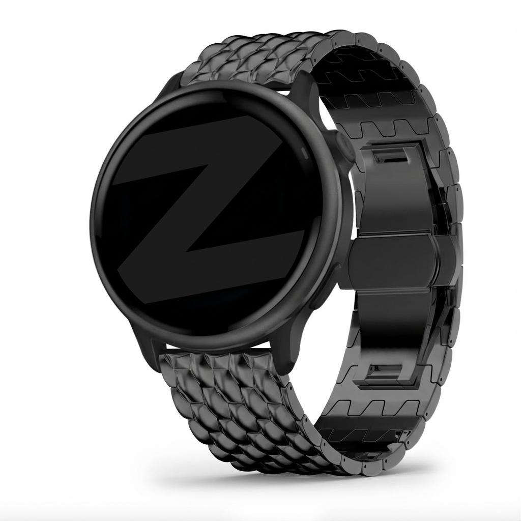 Bandz Garmin Vivoactive 6 stalen band 'Dragon' (zwart)