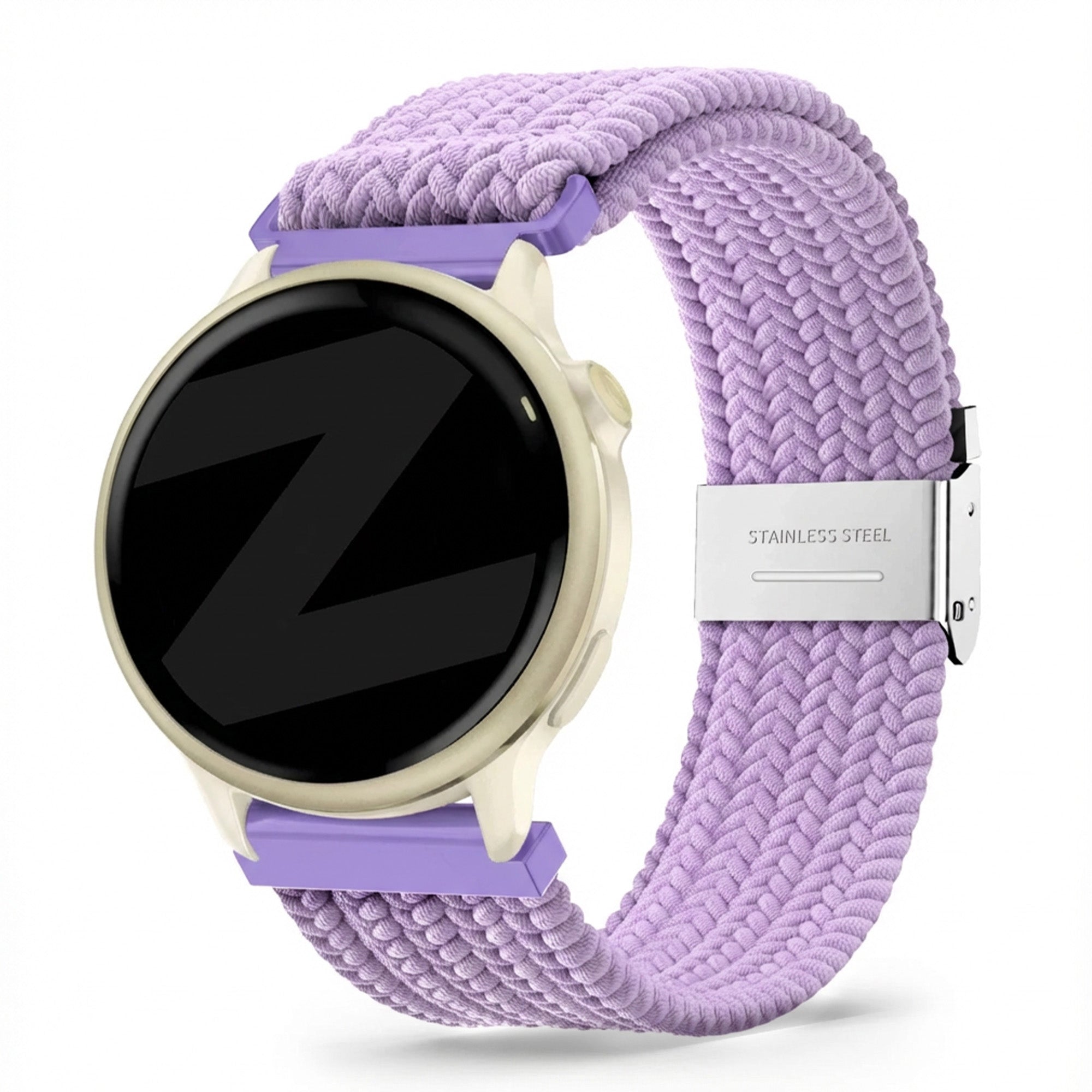 Bandz Garmin Vivoactive 6 gevlochten nylon band (lichtpaars)