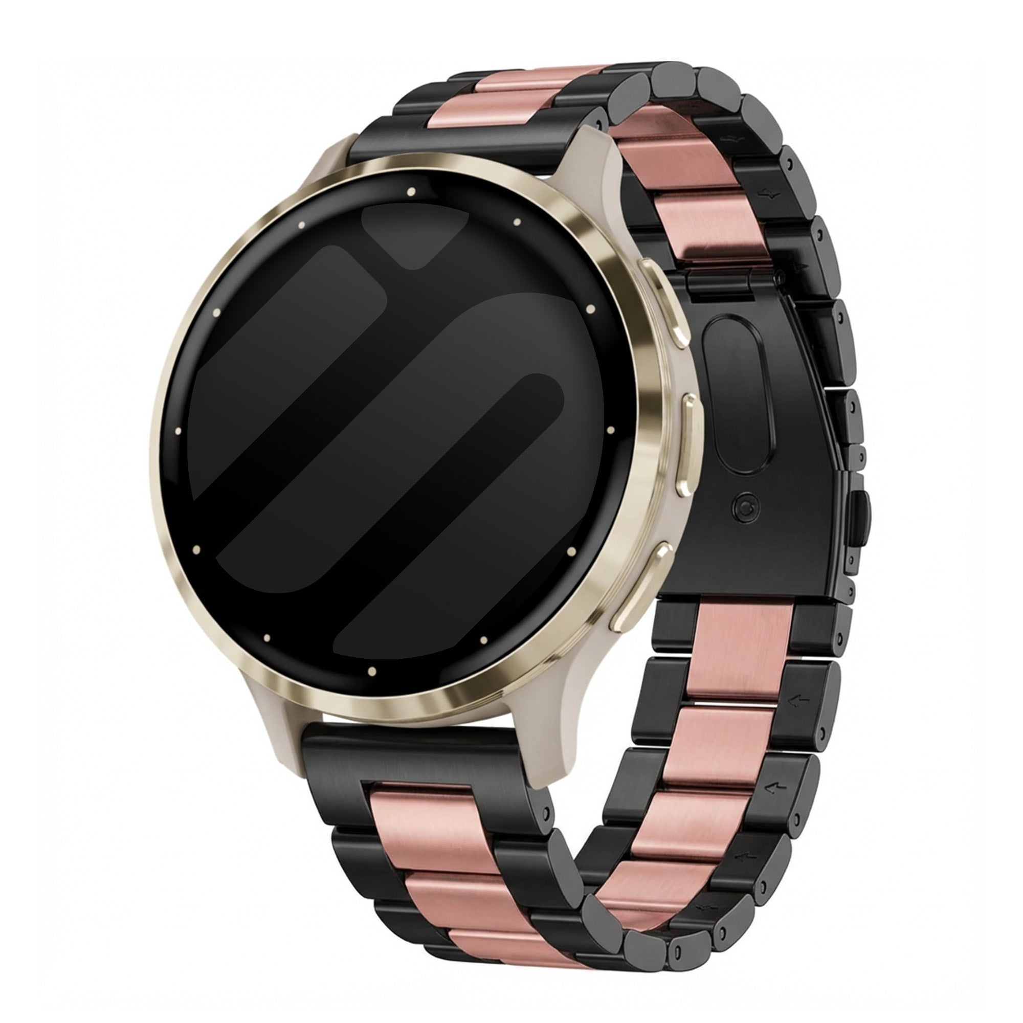 Garmin Venu 3s stalen band (zwart/roze)