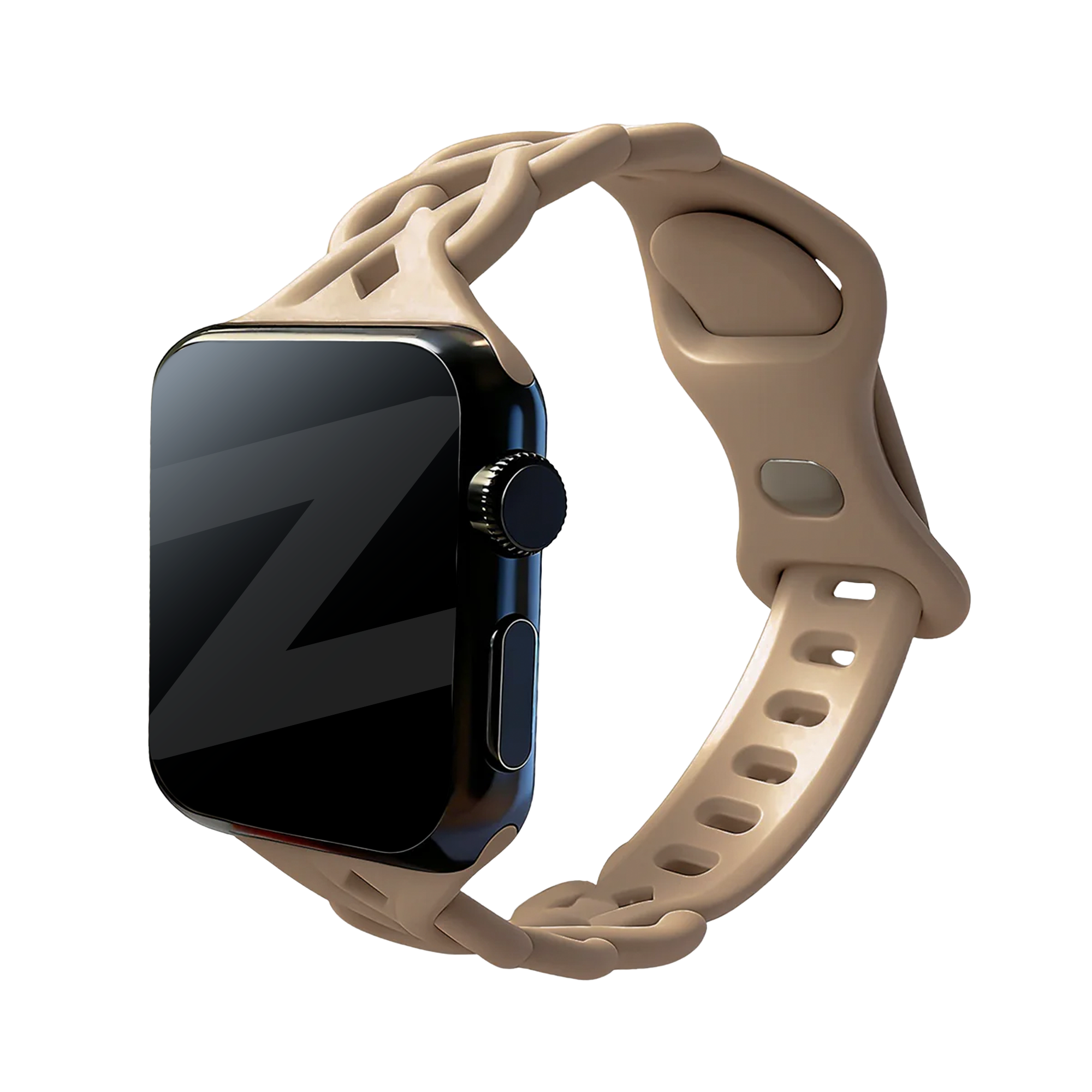 Bandz Apple Watch siliconen band 'Braided' (milk tea)