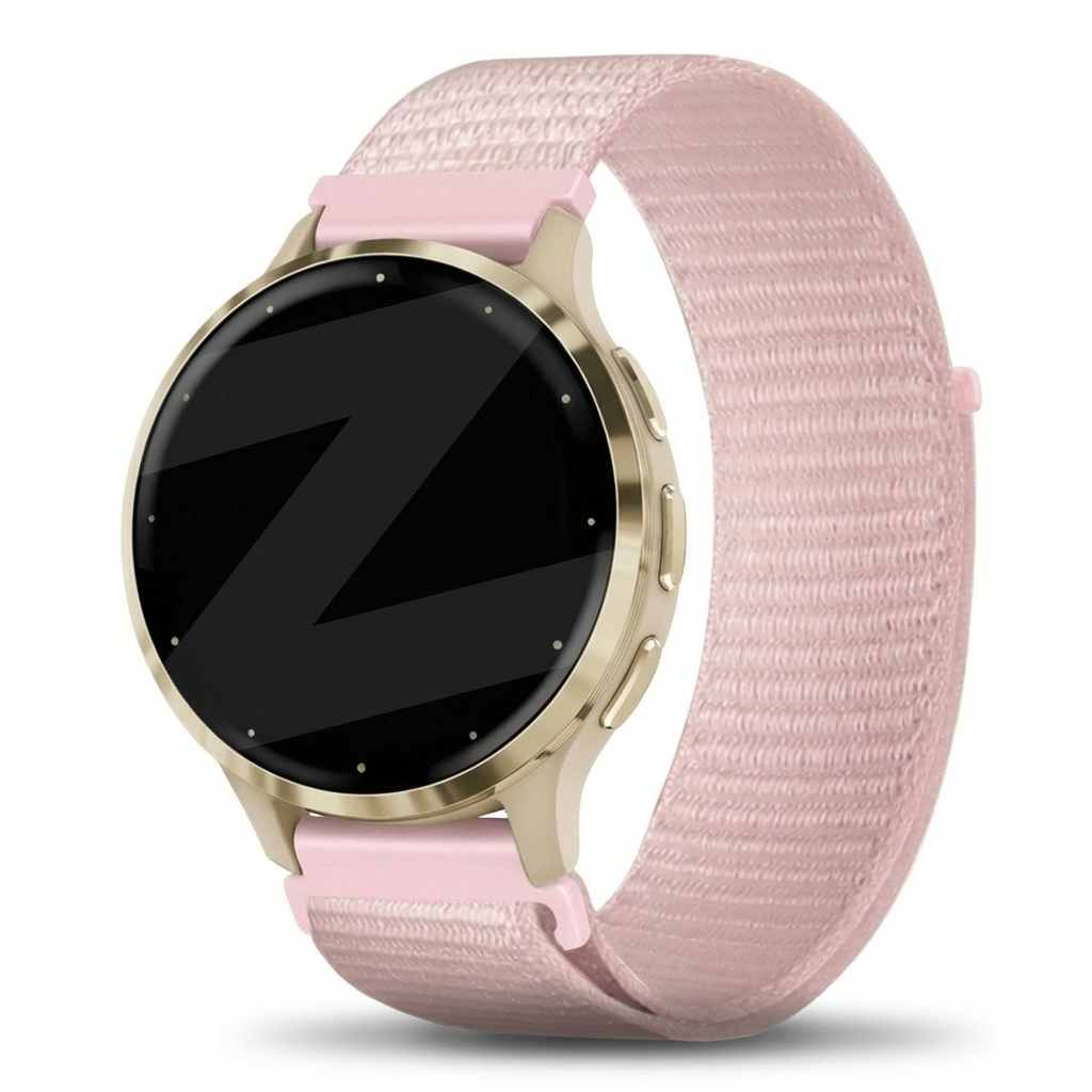 Bandz Garmin Venu 3s nylon loop band (lichtroze)