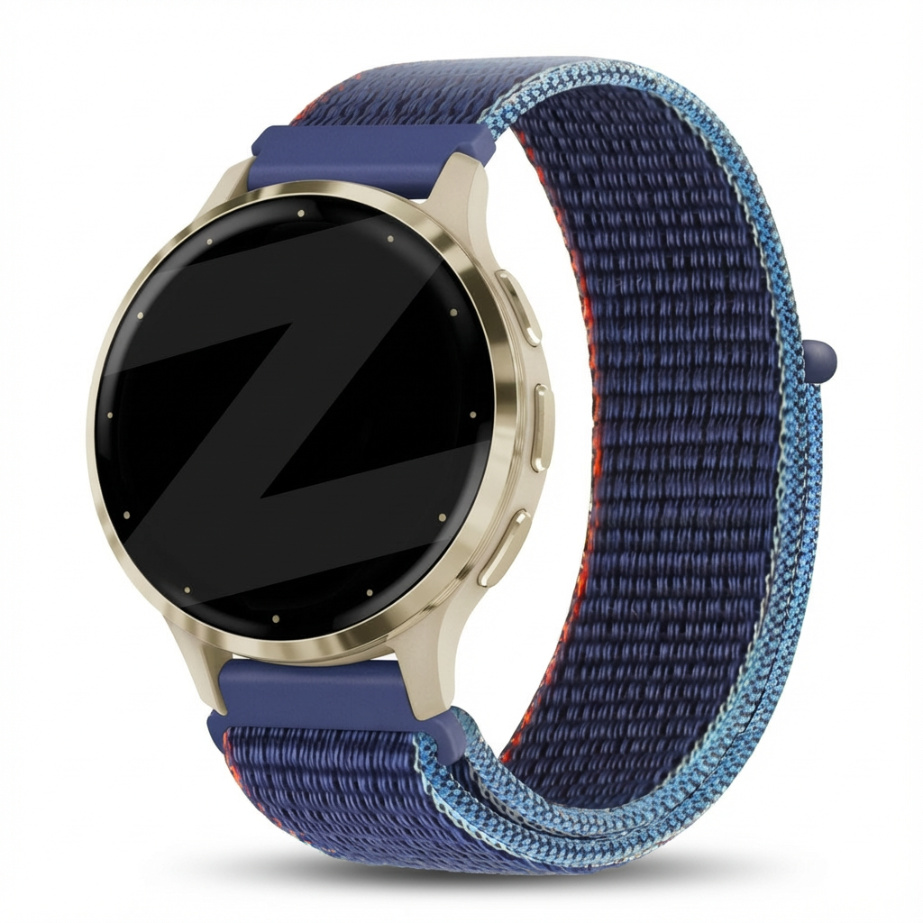 Bandz Garmin Venu 3s nylon loop band (donkerblauw mix)