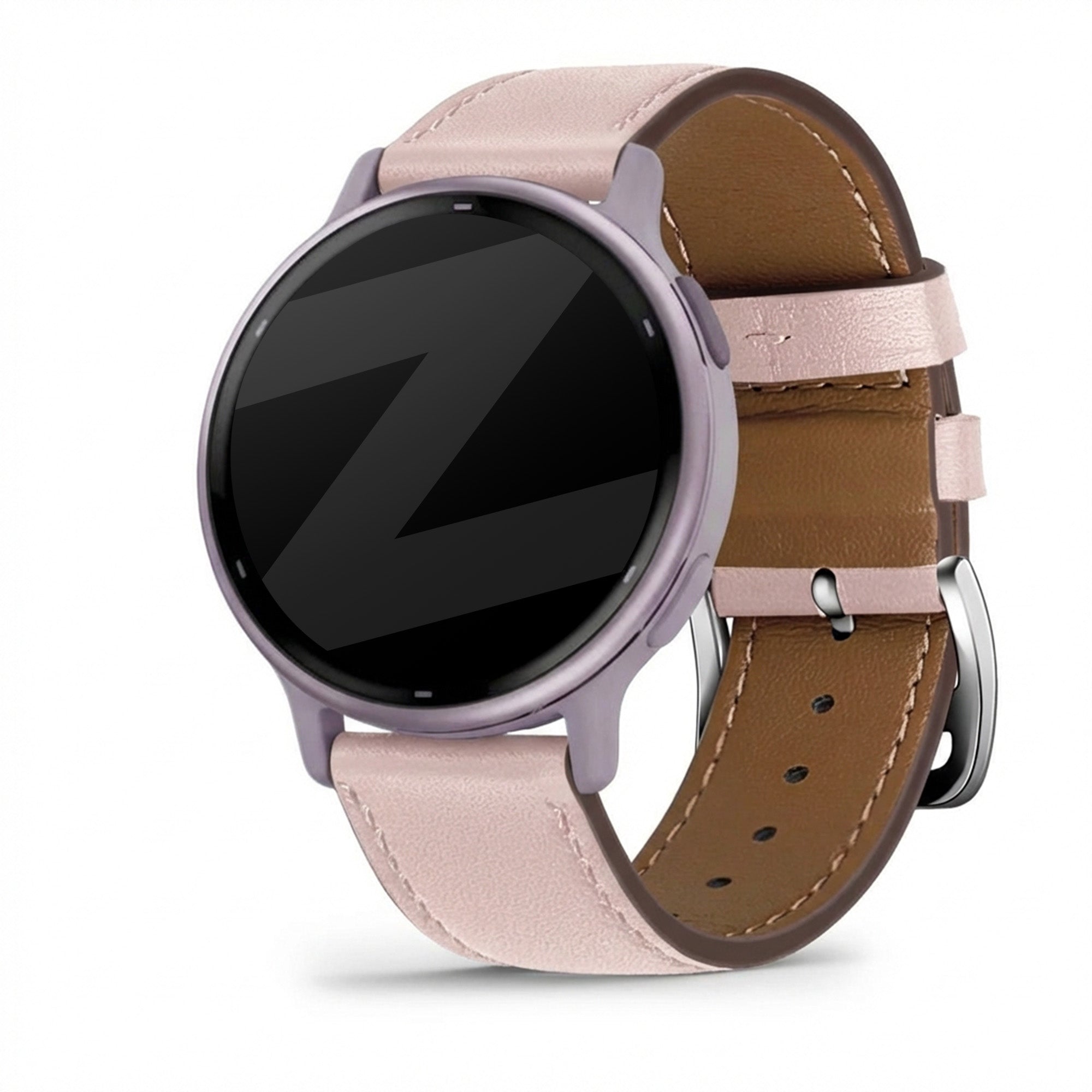 Bandz Garmin Vivoactive 5 Leather Strap 'Deluxe' (Pink)
