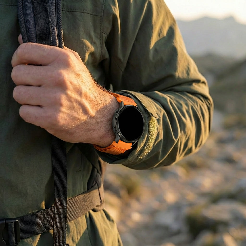 Bandz Garmin Forerunner 645 Alpine Nylon Strap (Orange)