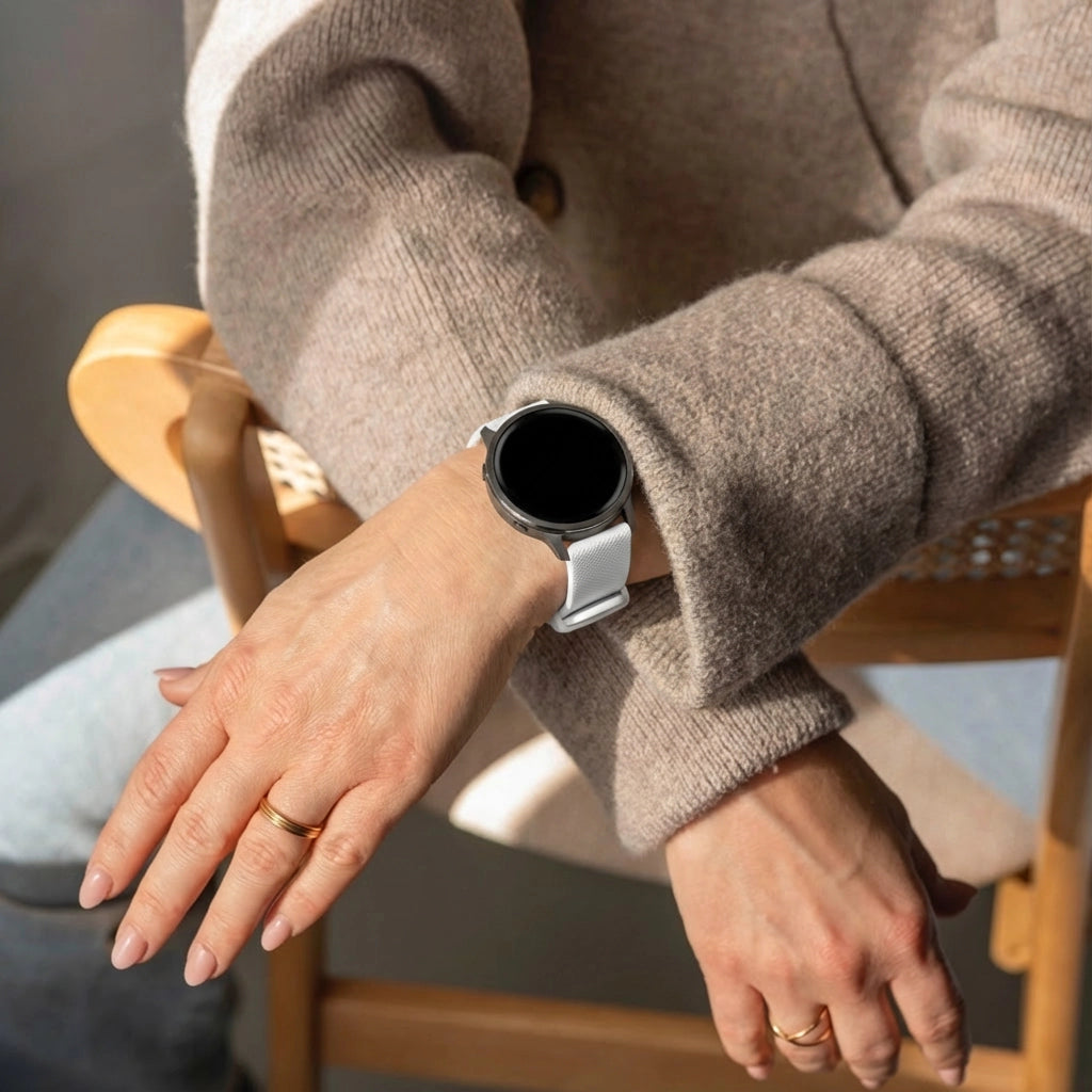 Bandz Garmin Vivoactive 6 siliconen band 'Premium' (wit)