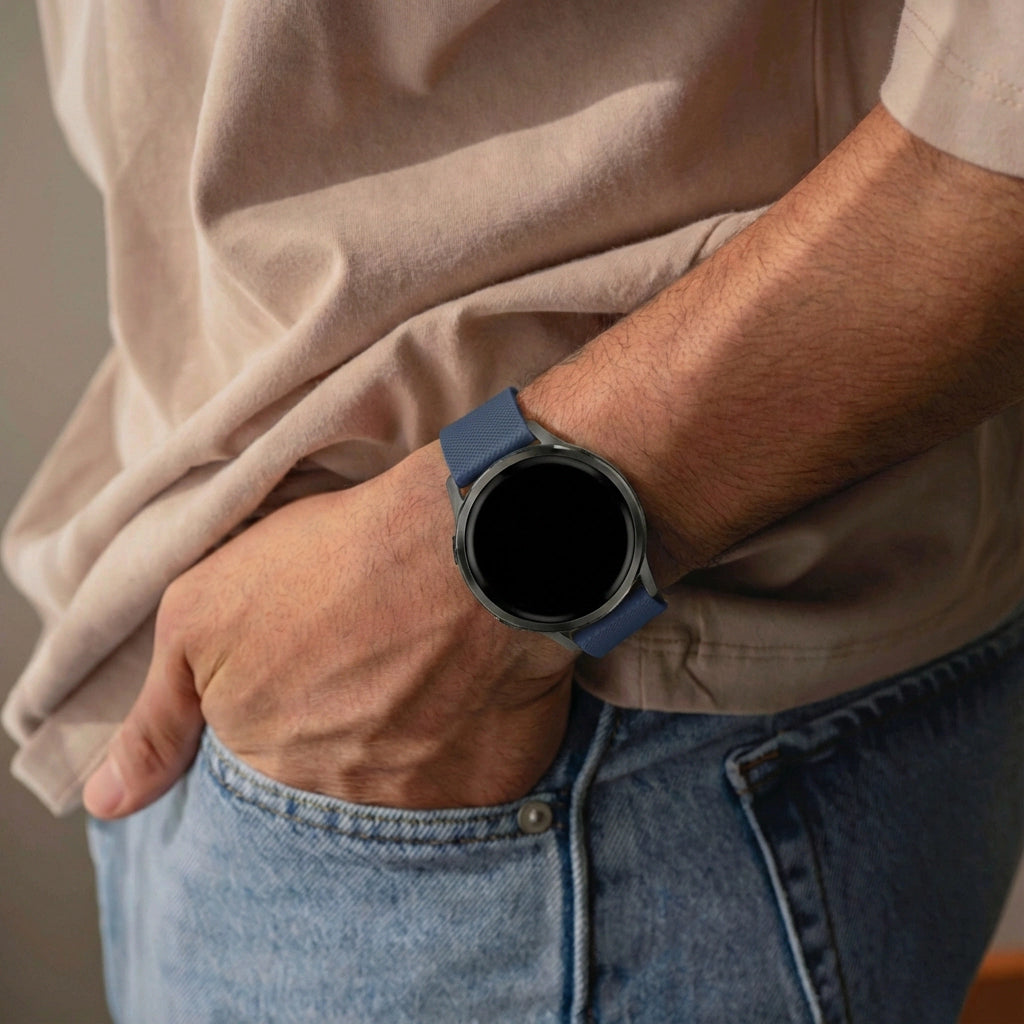 Bandz Garmin Forerunner 165 siliconen band 'Premium' (donkerblauw)