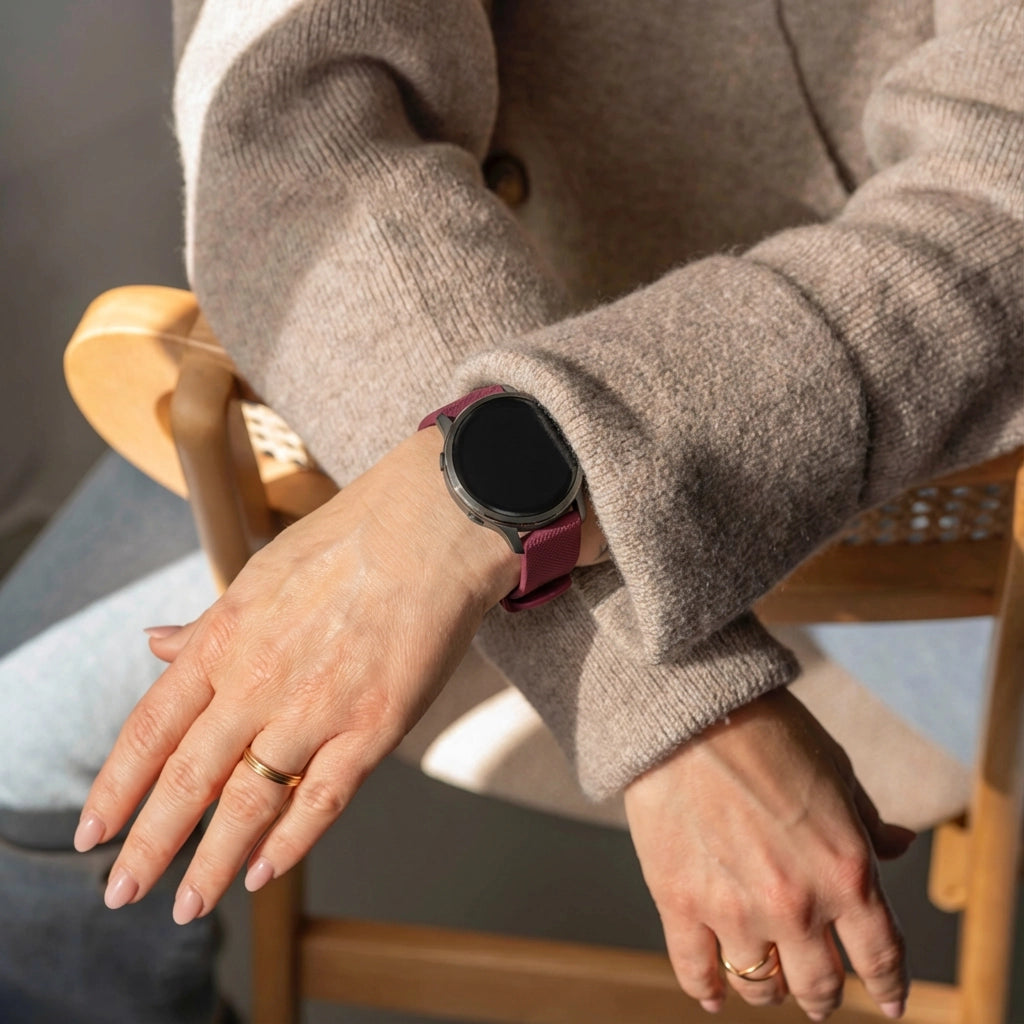 Bandz Garmin Venu 3 siliconen band 'Premium' (wijnrood)