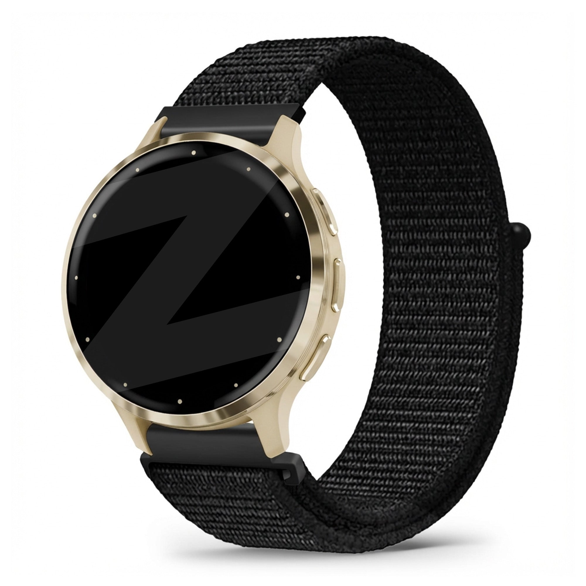 Bandz Garmin Venu 3s nylon loop band (zwart)