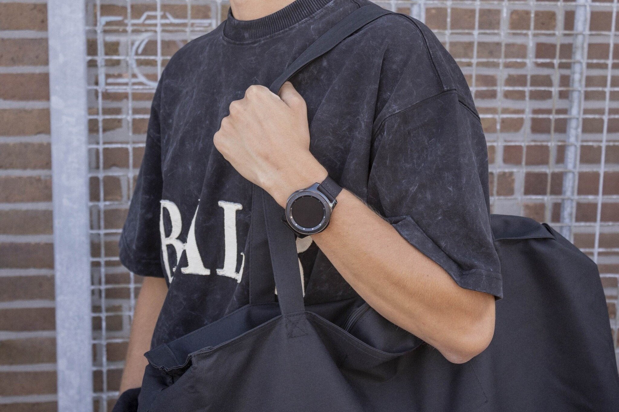 BALR Amazfit GTR 2 nylon band met gesp (zwart)