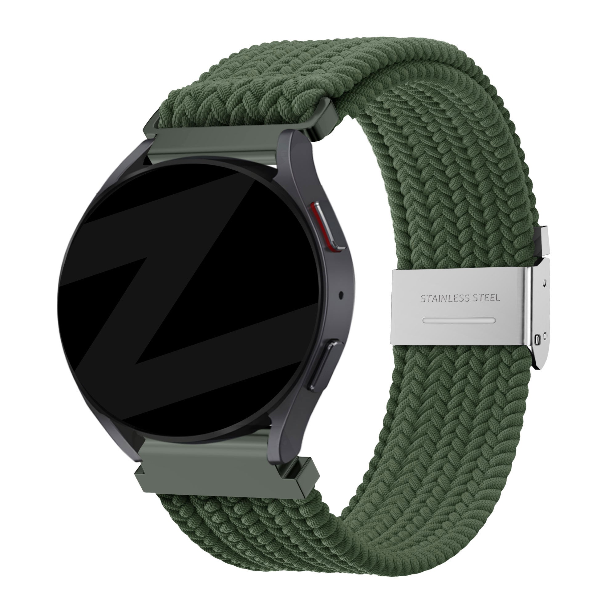 Bandz Huawei Watch GT 6 - 46mm gevlochten nylon band (olijfgroen)