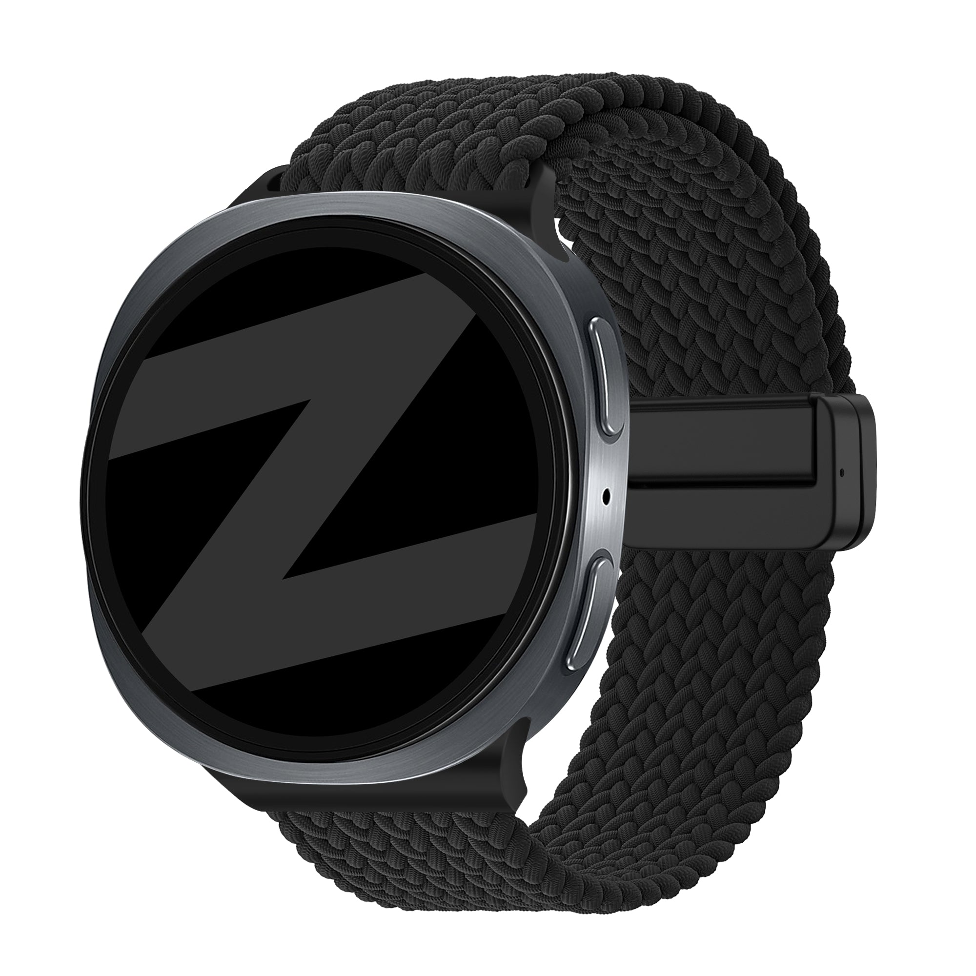 Bandz Samsung Galaxy Watch 8 Classic magnetisch geweven bandje (zwart)