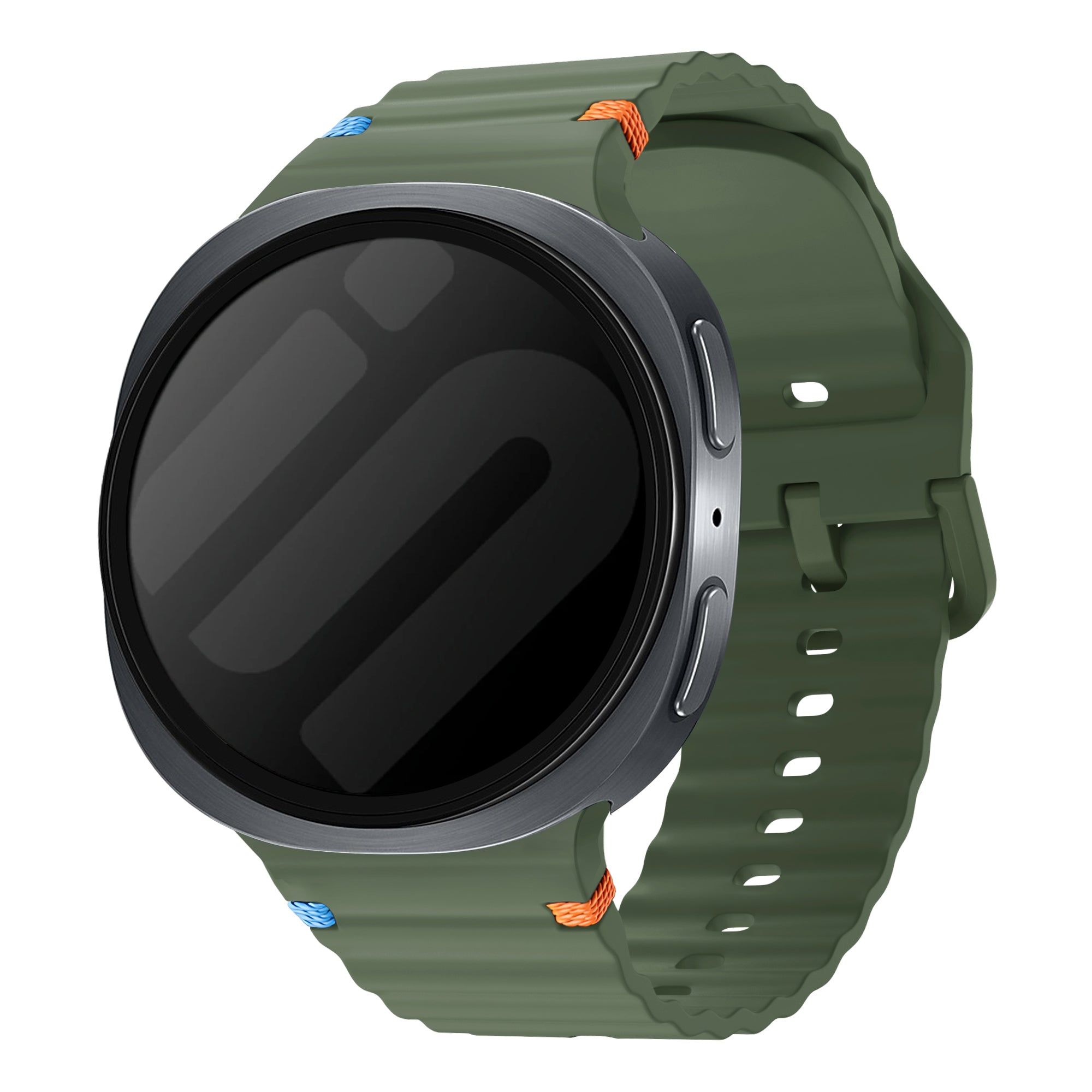 Samsung Galaxy Watch 8 - 44mm wave siliconen bandje (legergroen)