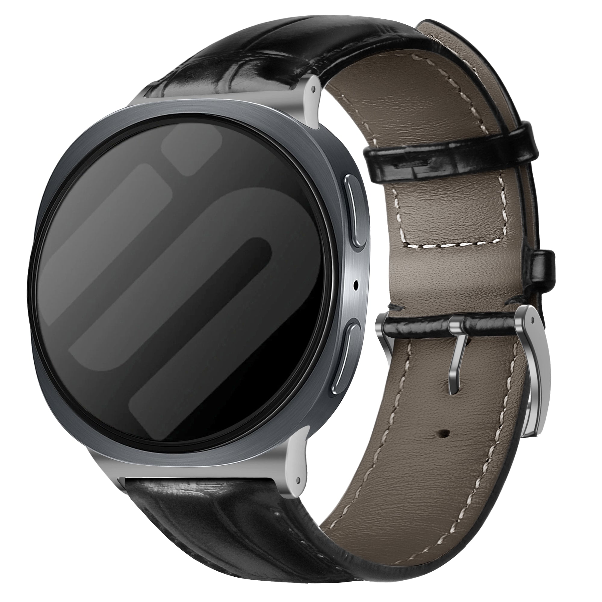 Samsung Galaxy Watch 8 Classic leather crocodile band (zwart)