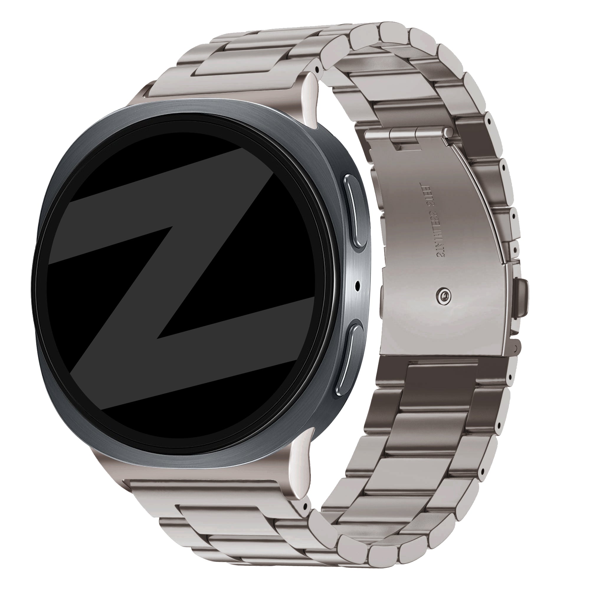 Bandz Samsung Galaxy Watch 9 - 40mm stalen band 'Classic' (titanium)