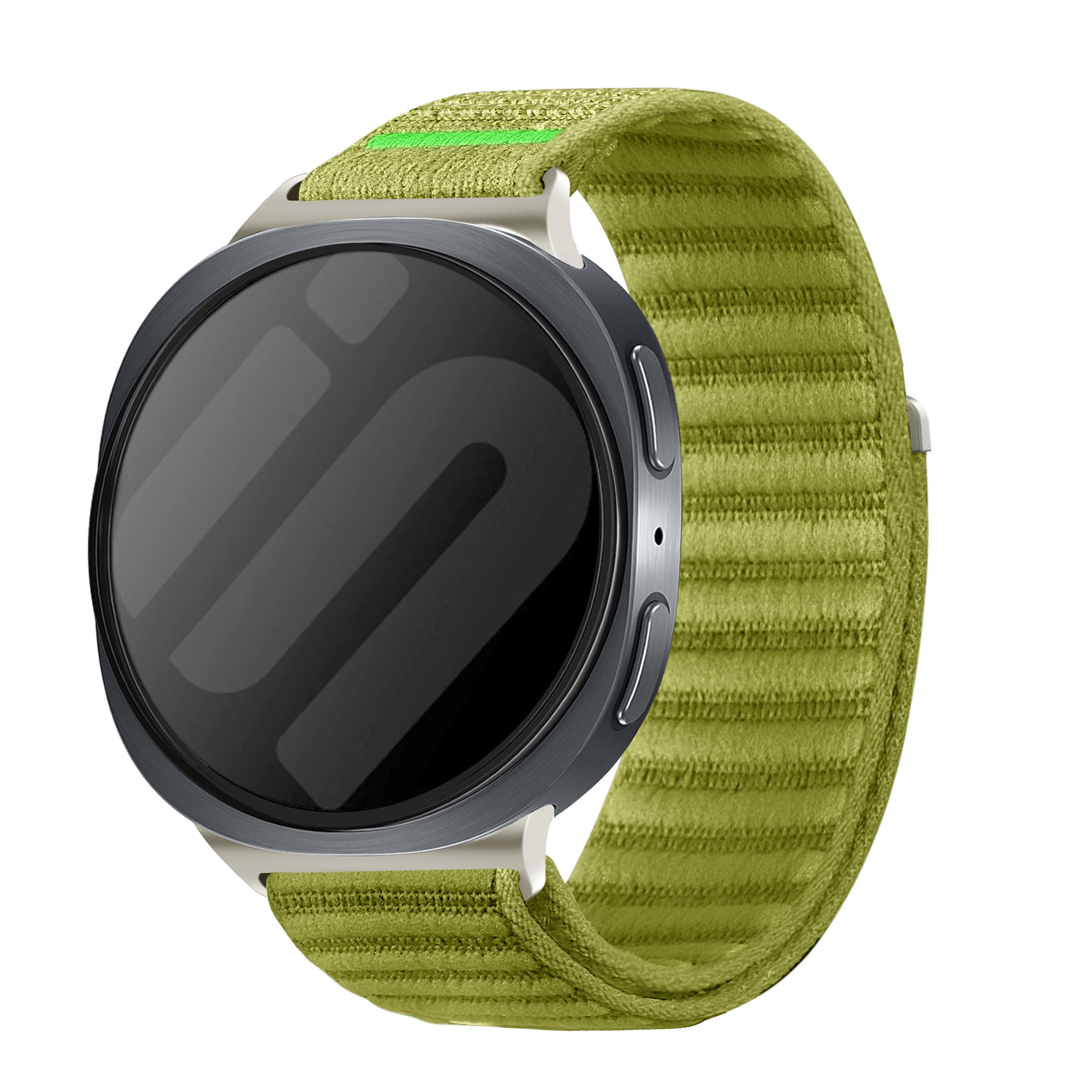 Samsung Galaxy Watch 8 - 44mm wave nylon bandje (veld groen)