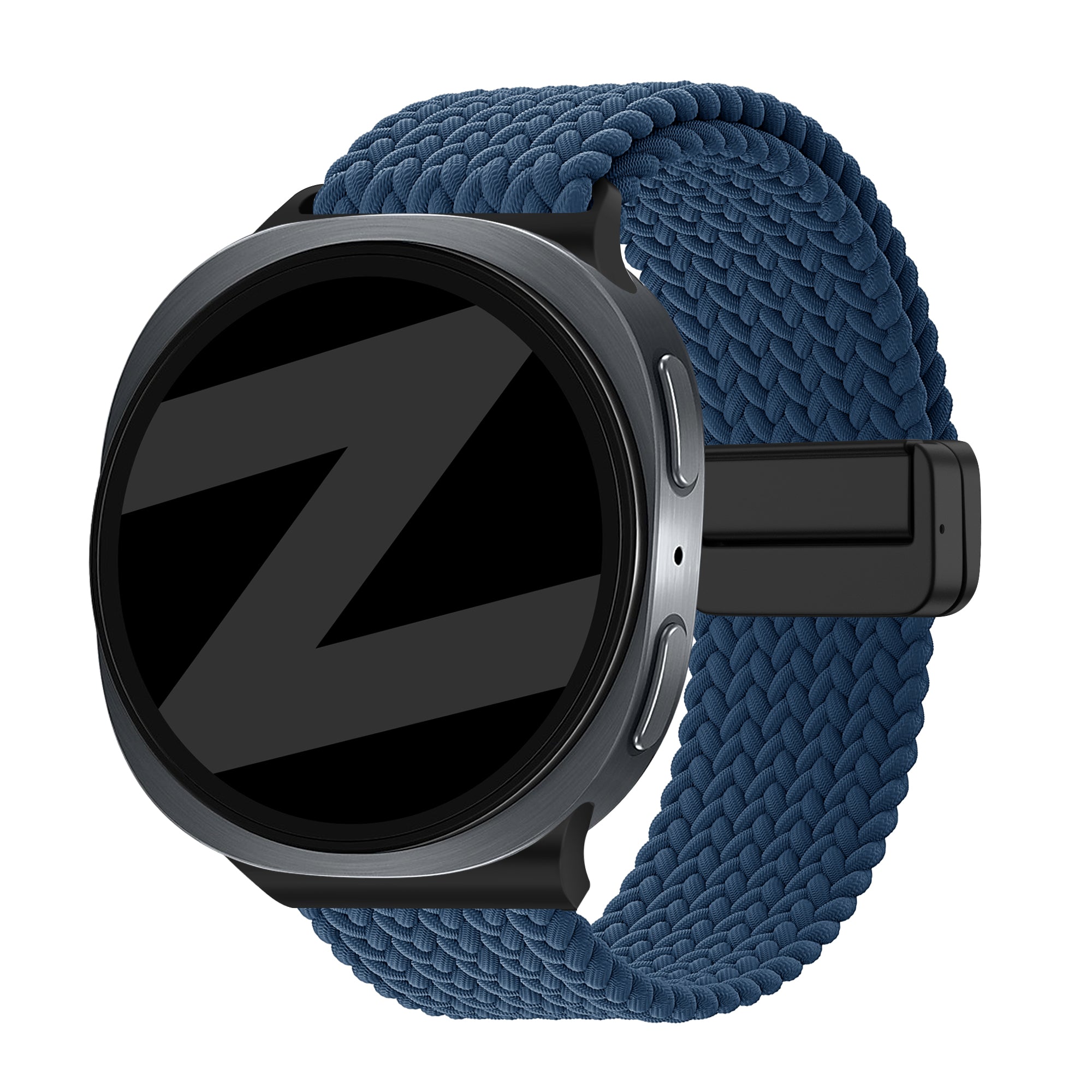 Bandz Samsung Galaxy Watch 8 - 44mm magnetisch geweven bandje (donkerblauw)