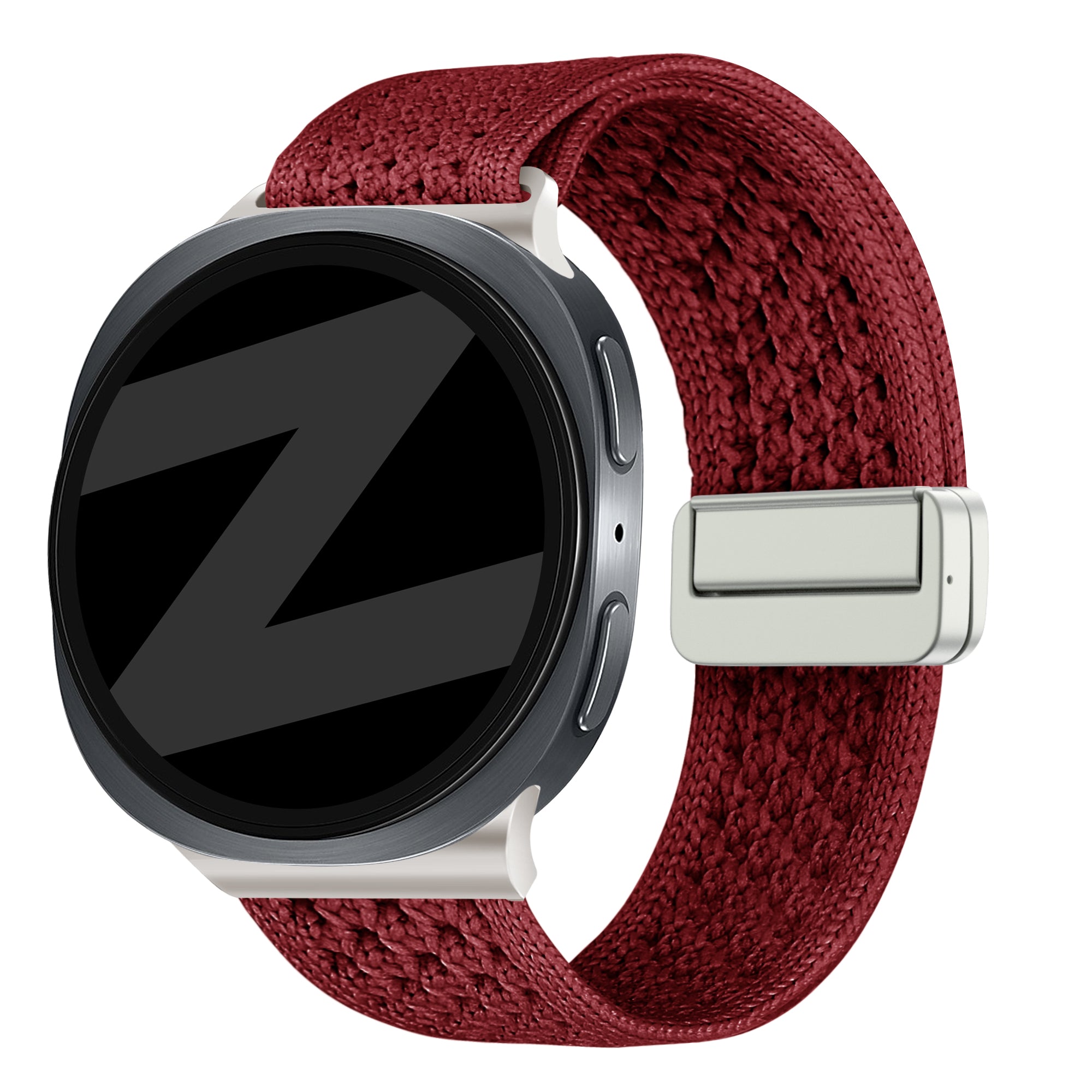 Bandz Samsung Galaxy Watch 9 - 44mm Vintage Nylon Strap (Wine Red)