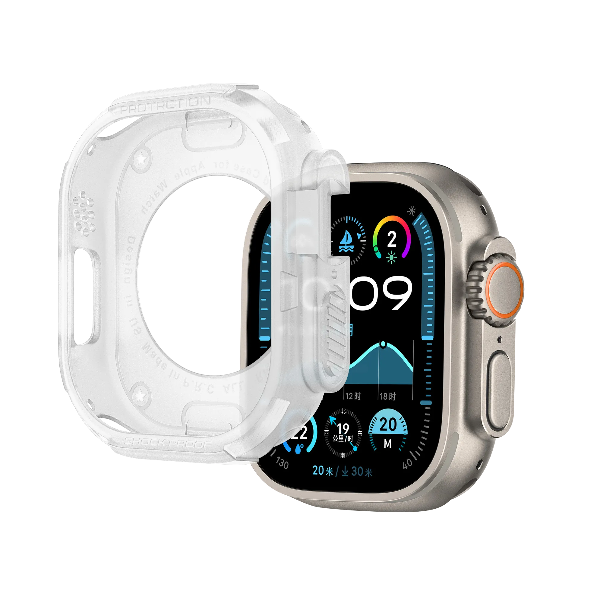Bandz Apple Watch Ultra - 49mm Rugged TPU Case (Transparent)