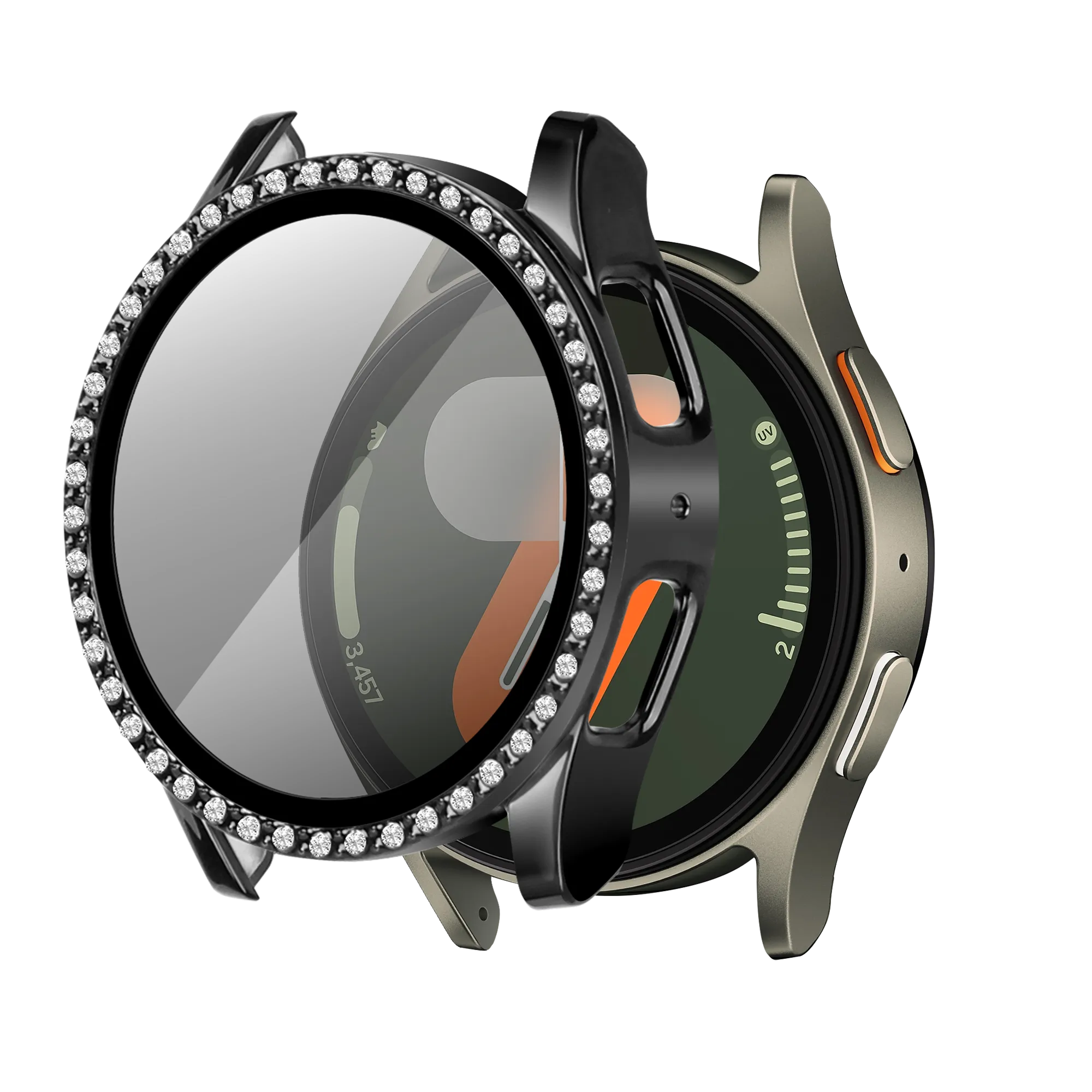 Samsung Galaxy Watch 7 - 40mm Diamond Case with Glass (Black)