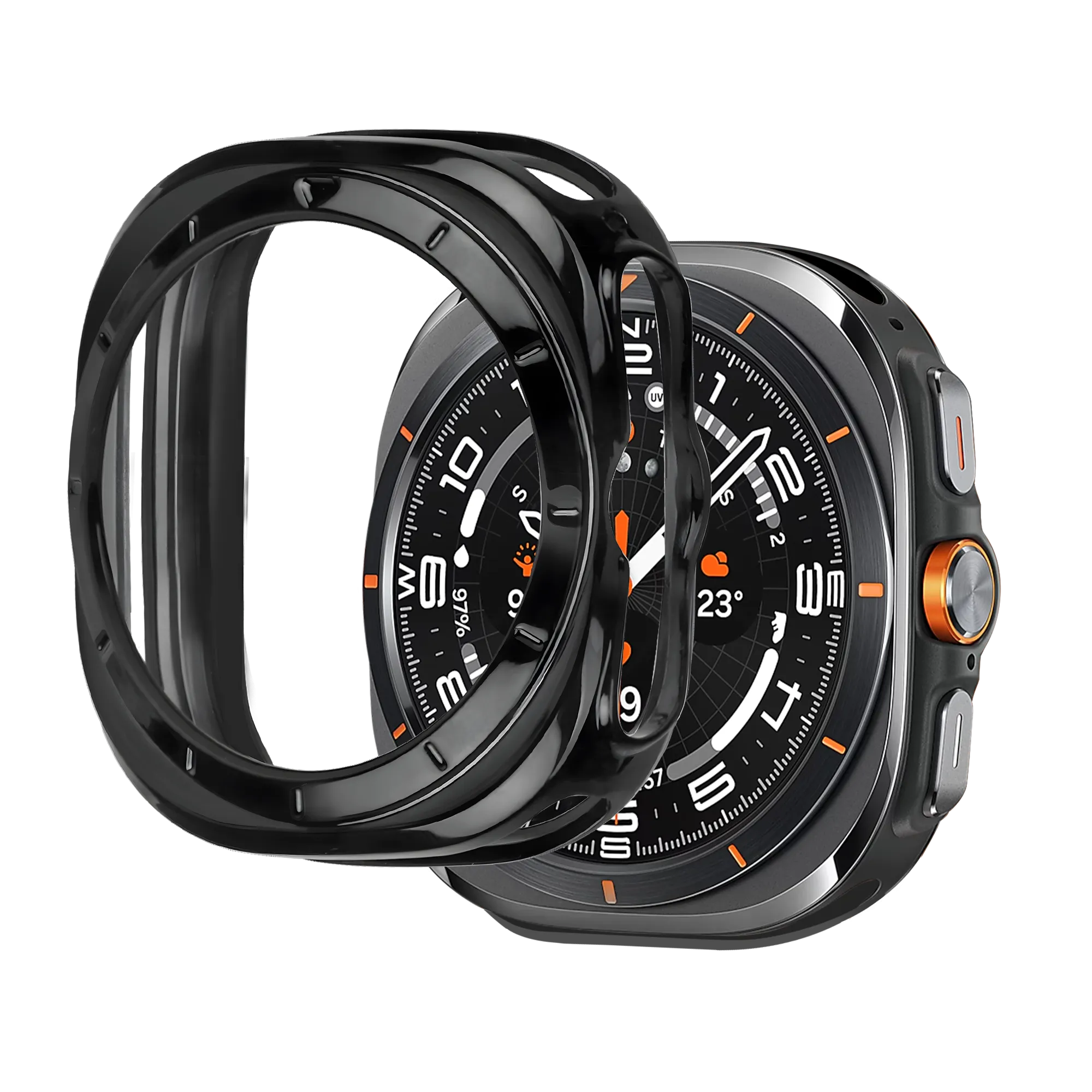 Bandz Samsung Galaxy Watch Ultra Galvanized TPU Case (Black)