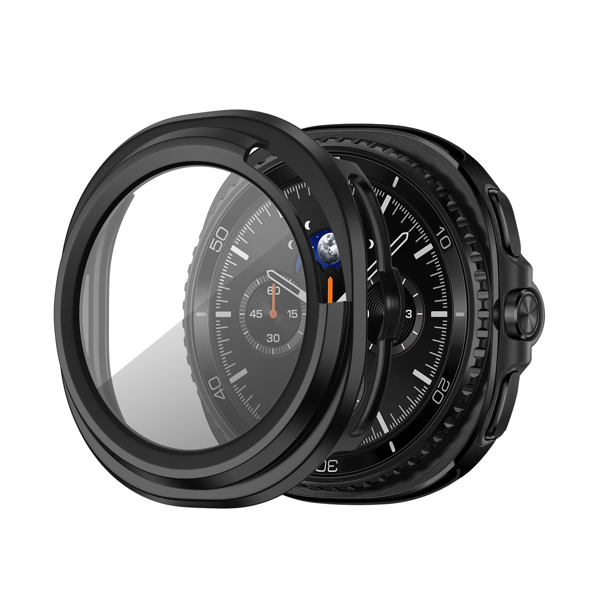 Bandz Samsung Galaxy Watch 8 Classic PC Cover with Glass (Black)