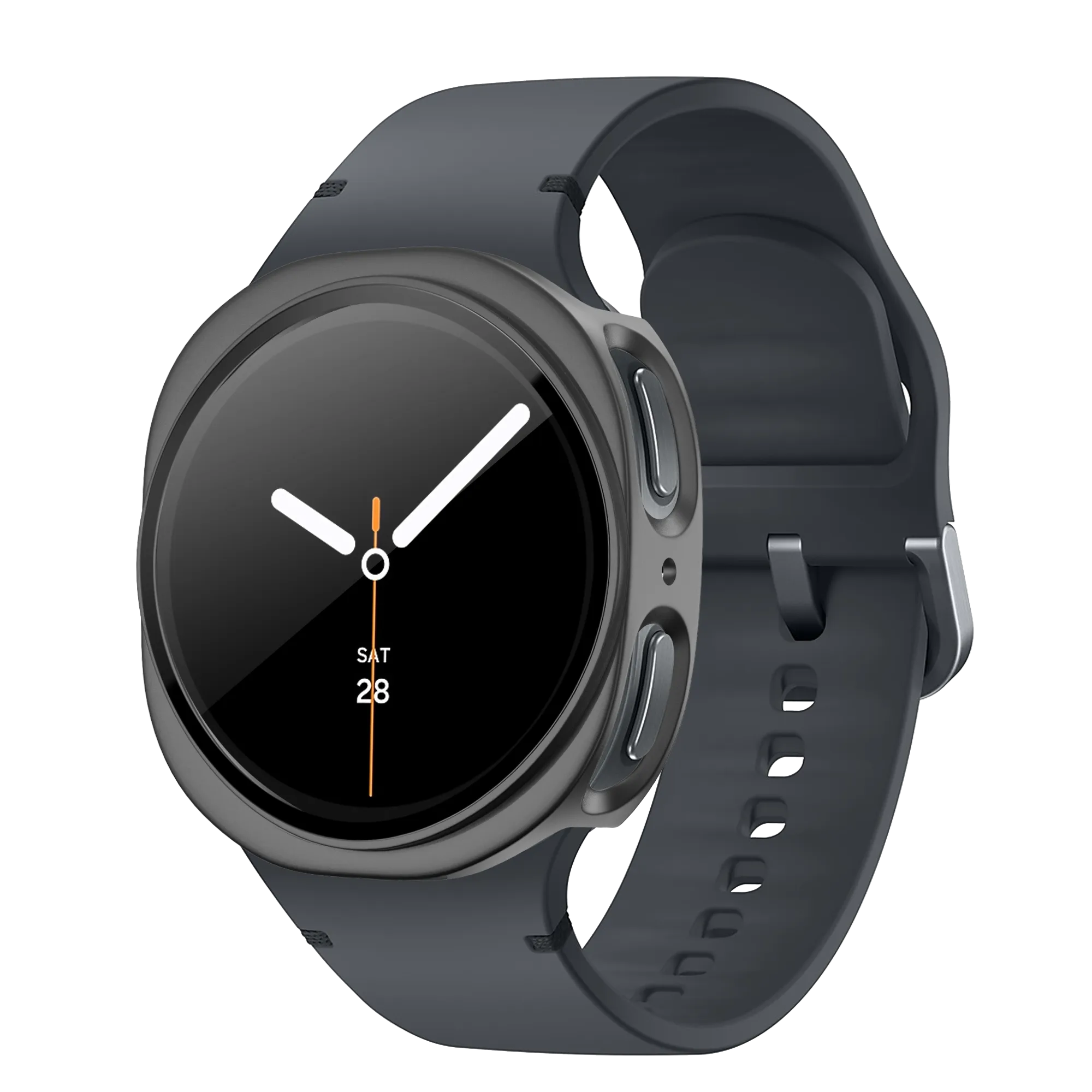 Bandz Samsung Galaxy Watch 8 - 44mm PC hoesje met glas (titanium grijs)