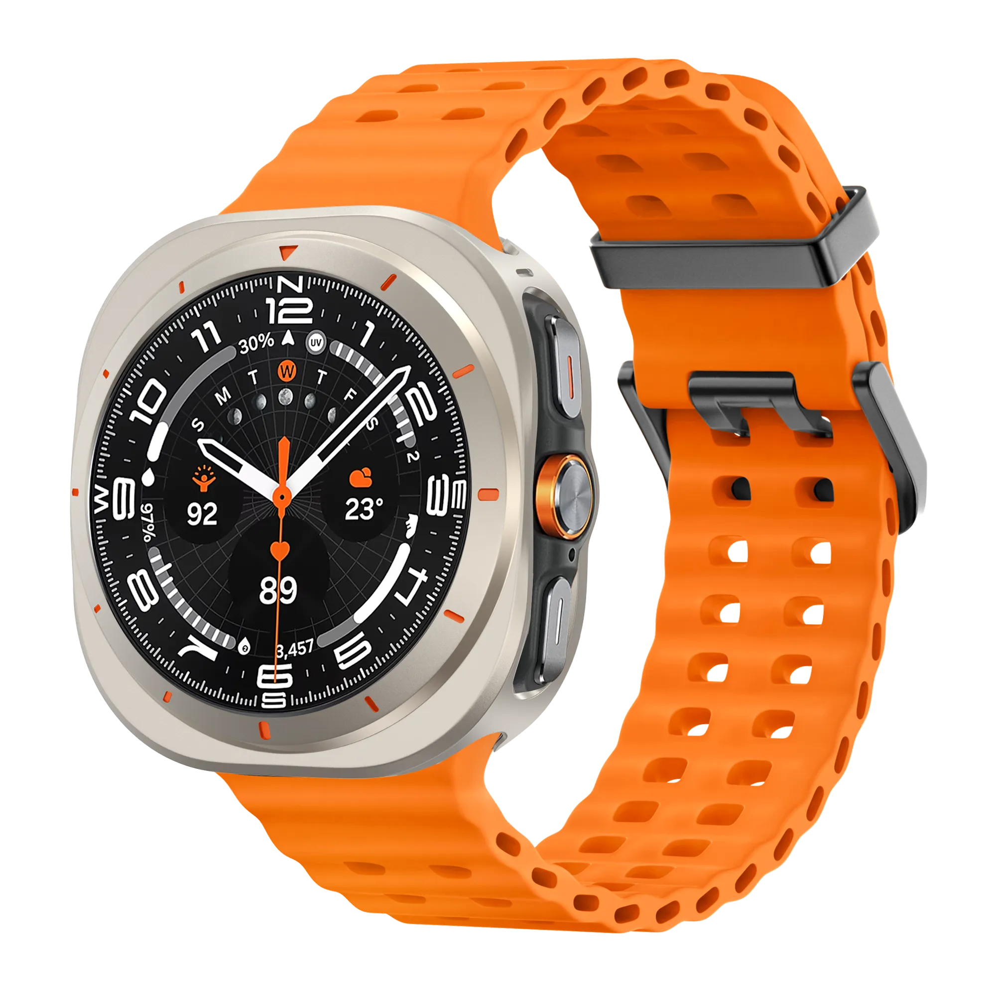 Bandz Samsung Galaxy Watch Ultra metalen hoesje (titanium)