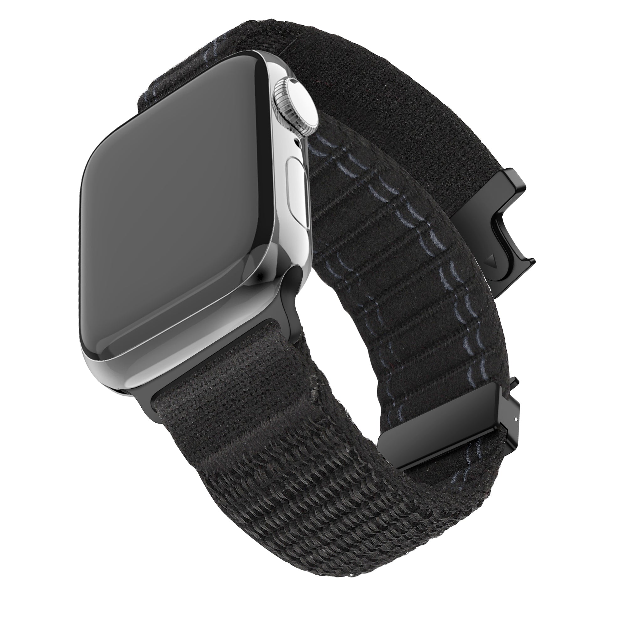 Bandz Apple Watch Ultra nylon band 'Deluxe' met P-buckle (zwart)