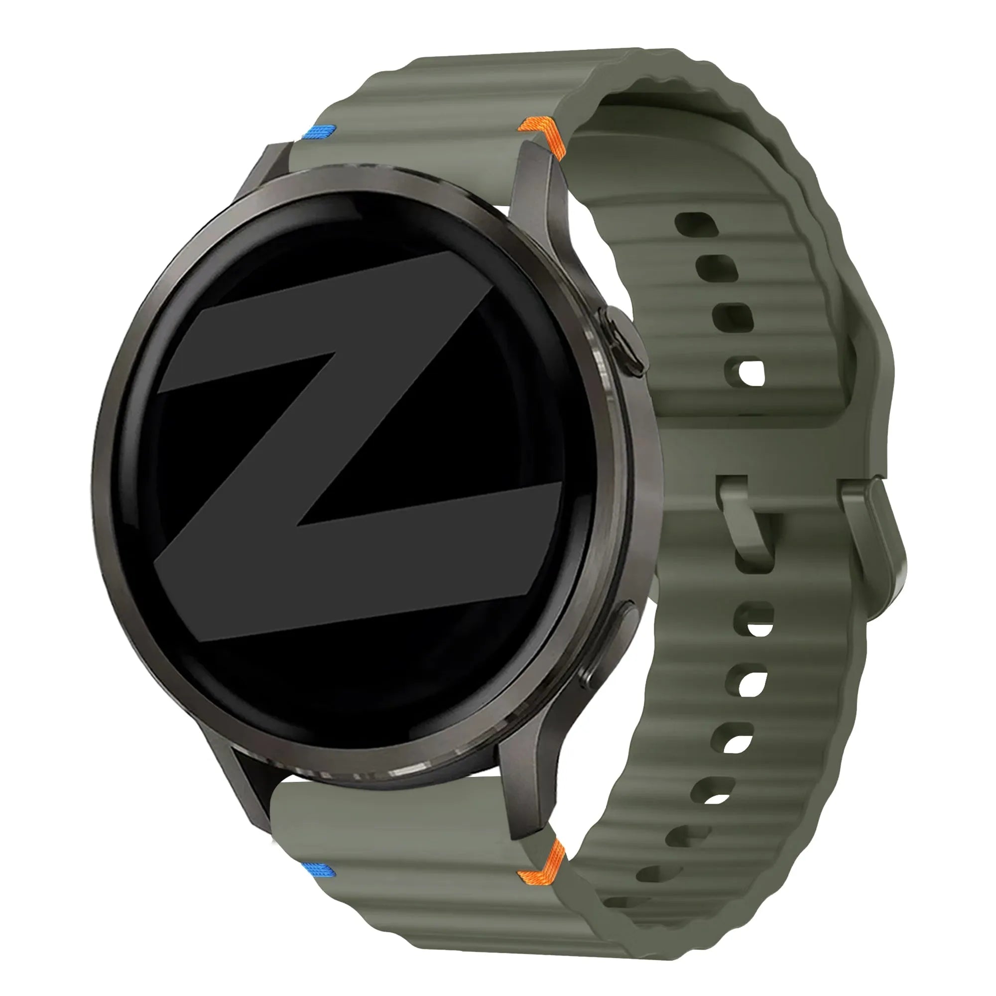 Bandz Garmin Forerunner 265s siliconen band 'Wave' (legergroen)