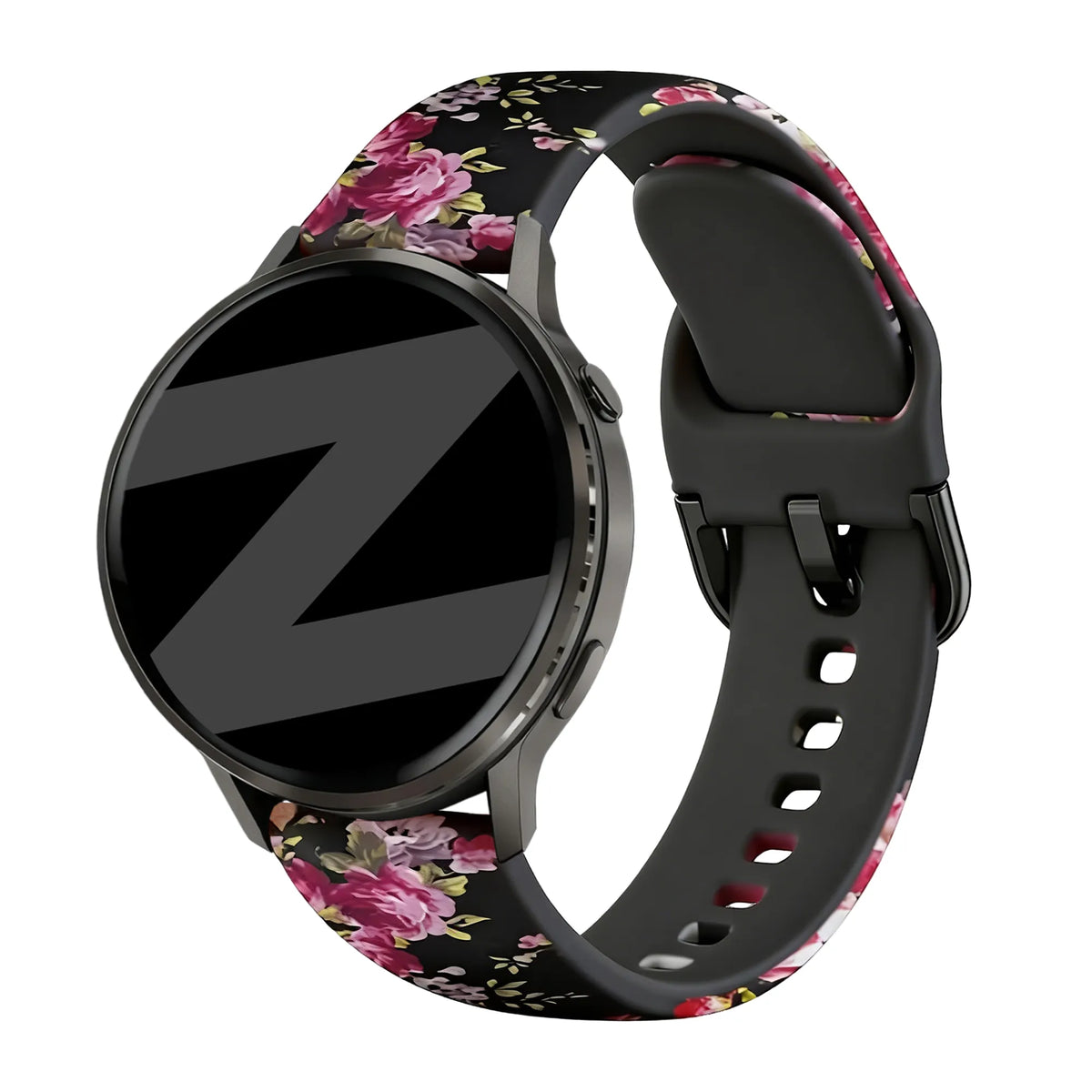 Silicone Strap, on a watch, 3/4 front view