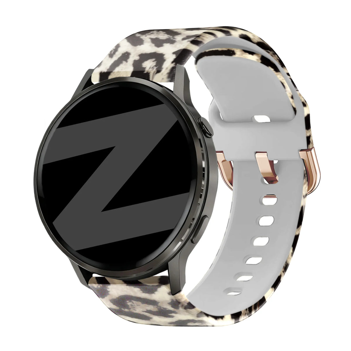Silicone Strap, on a watch, 3/4 front view
