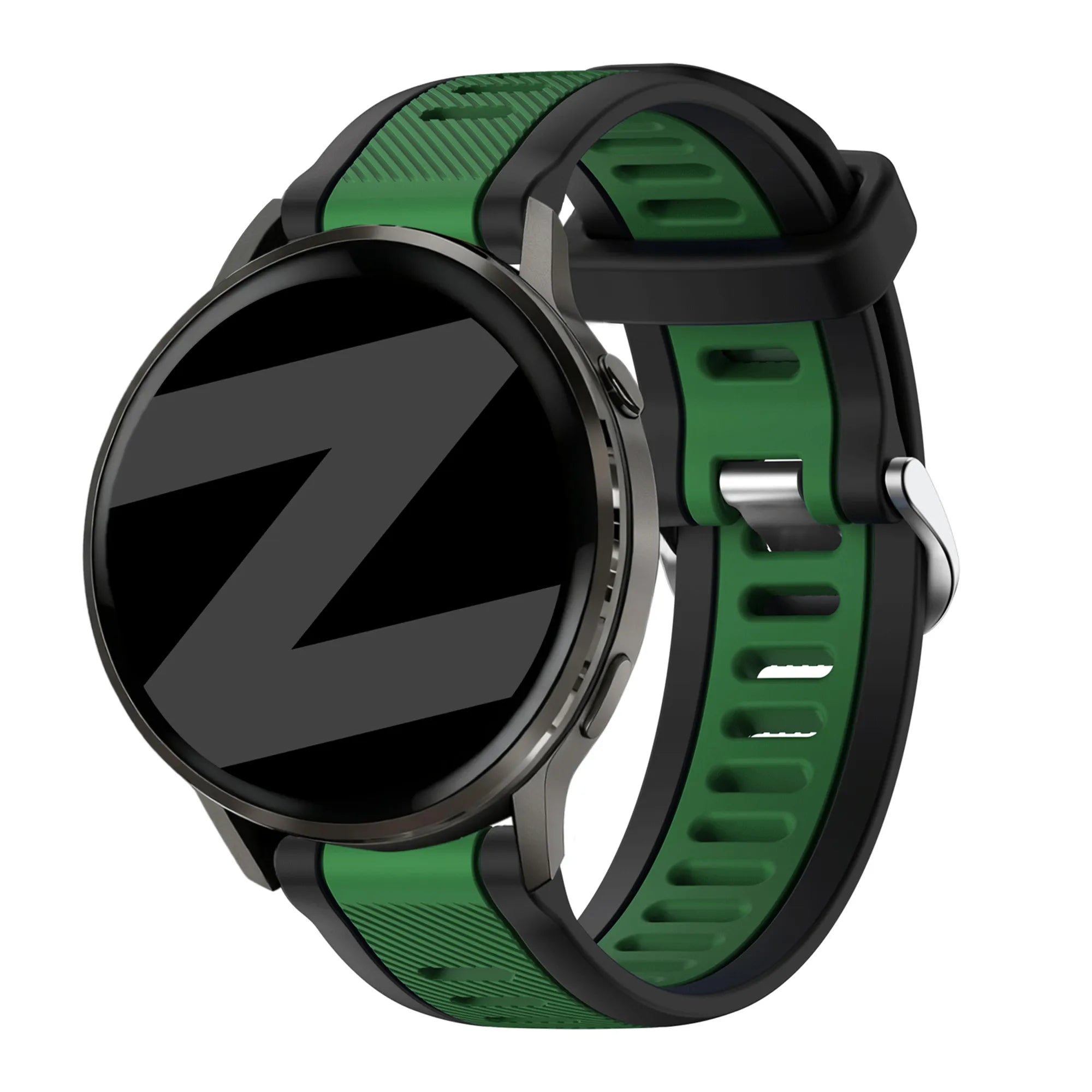 Bandz Garmin Venu 2 dual sport band met gesp (zwart/groen)