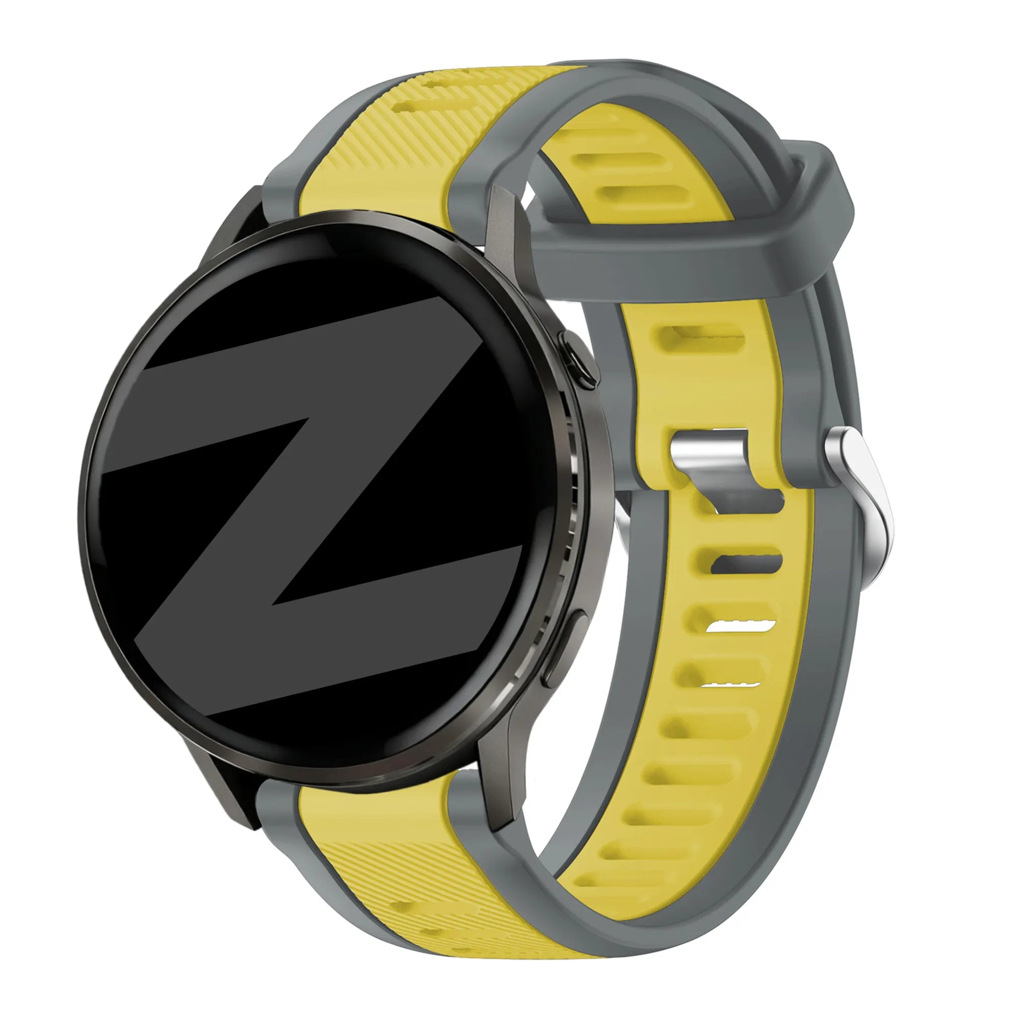 Bandz Garmin Venu 2 Dual Buckled Sport Strap (Grey/Yellow)