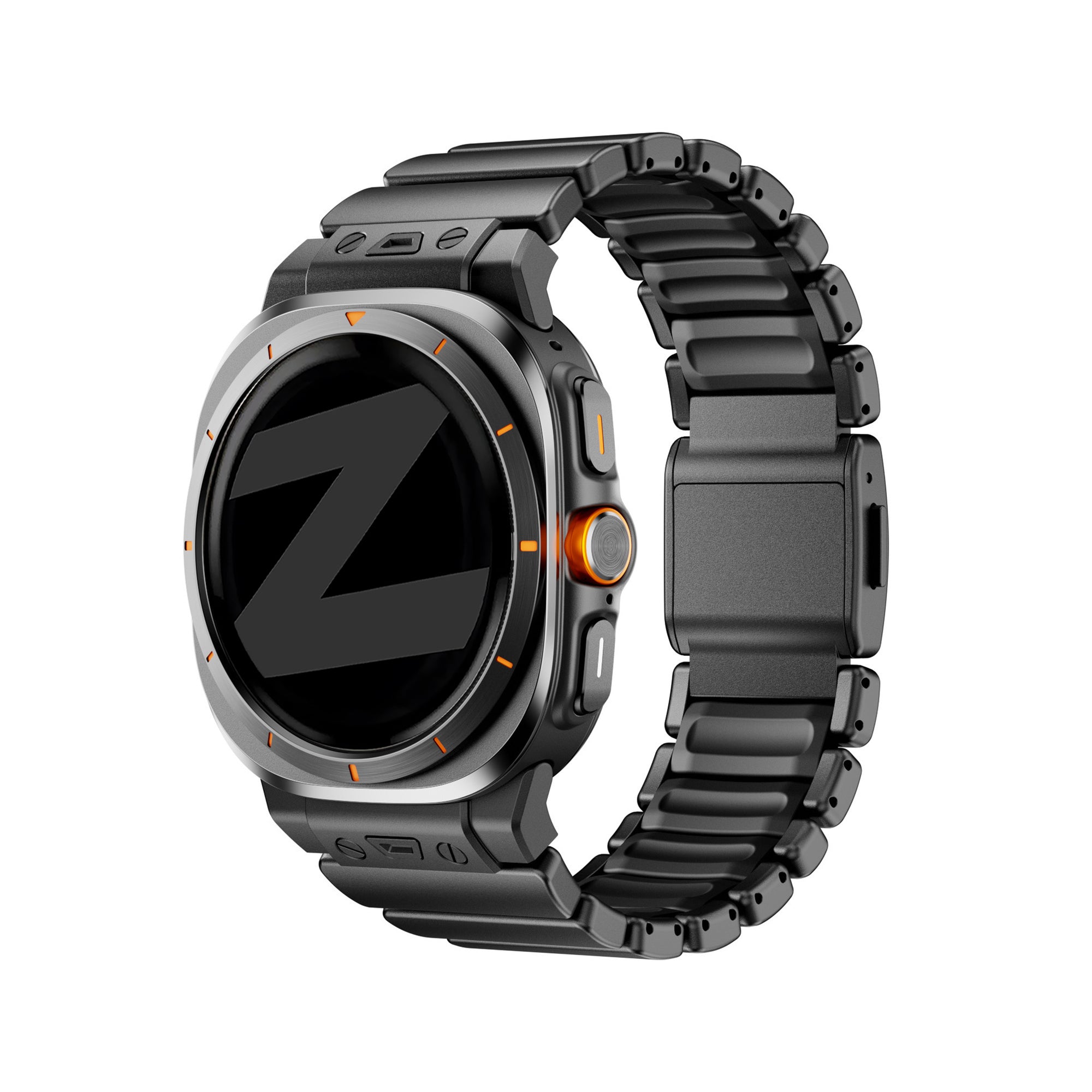 Bandz Samsung Galaxy Watch Ultra 2 titanium band 'Hybrid' (zwart)