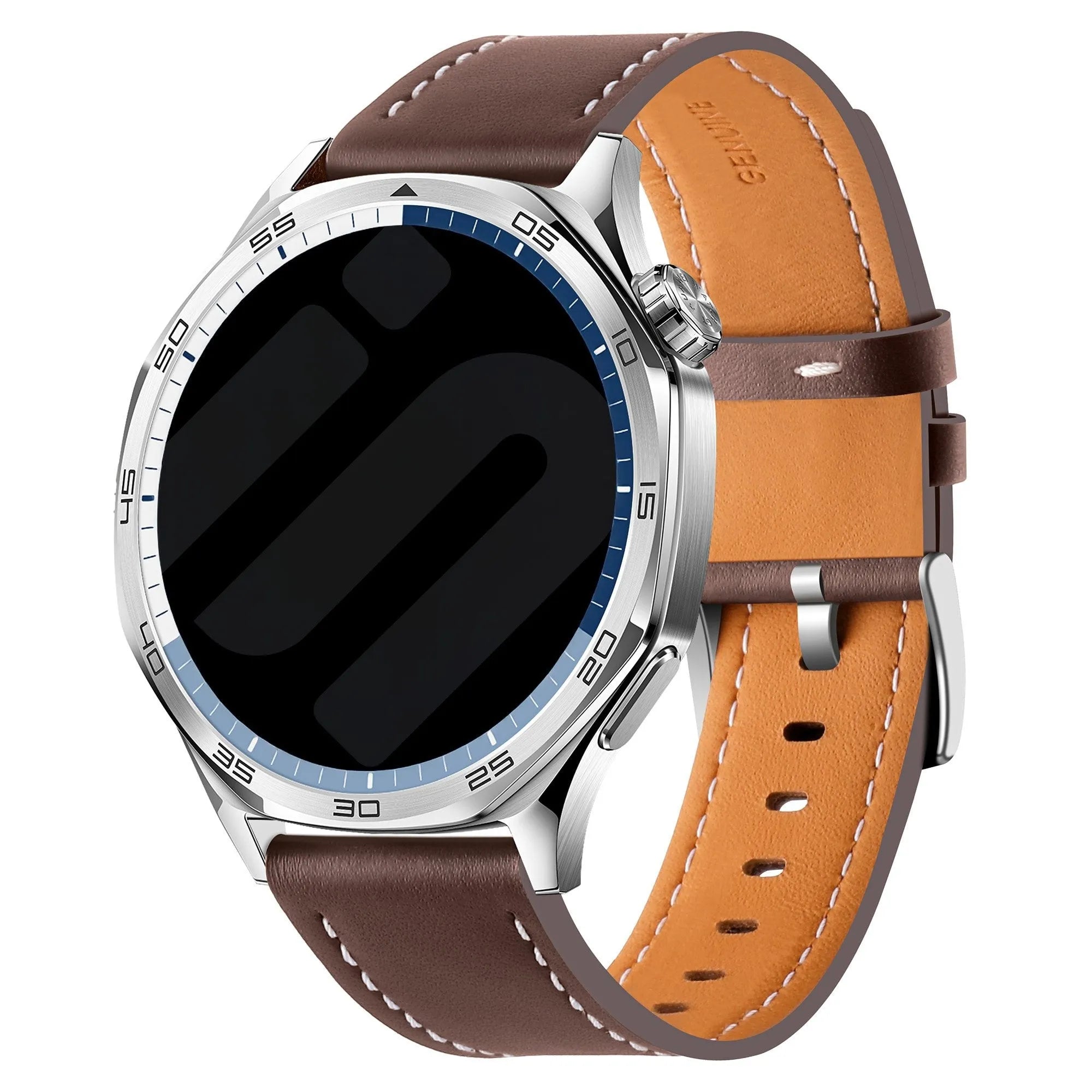OnePlus Watch 'One Push' Leather Strap (Dark Brown)