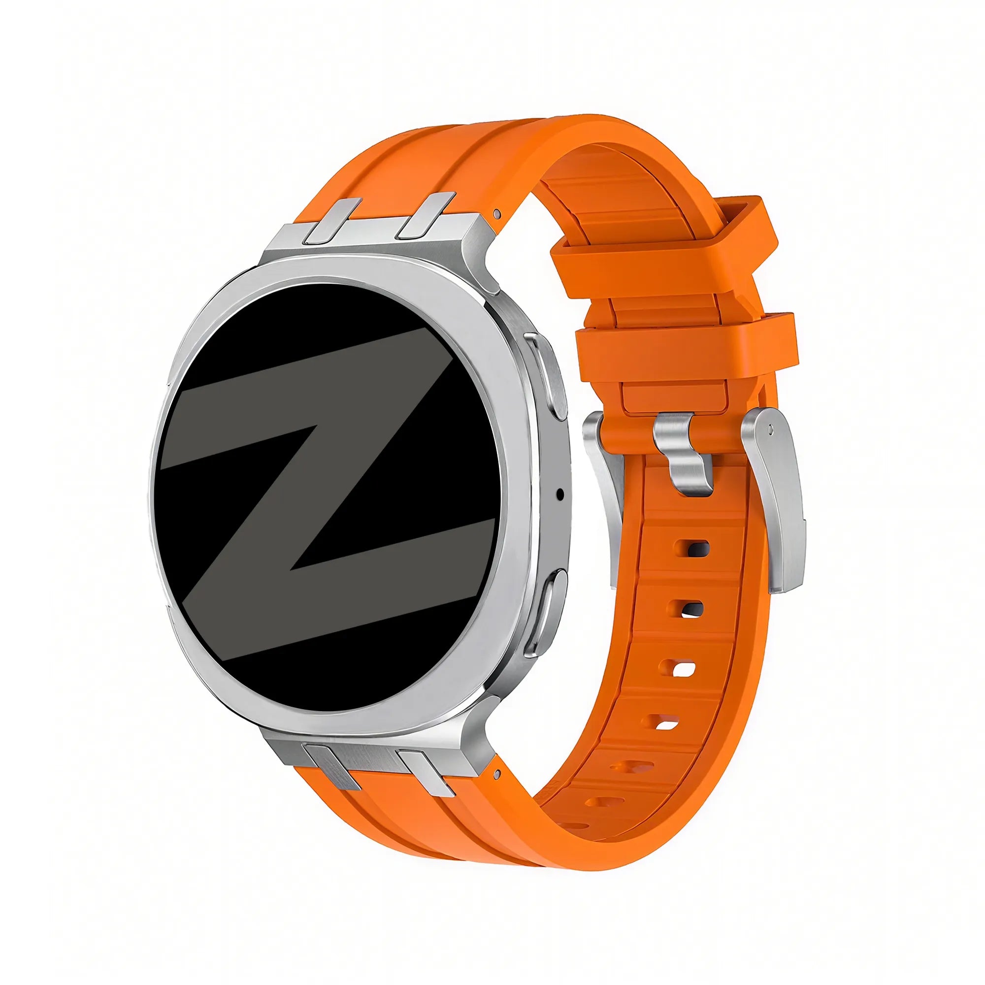 Bandz Samsung Galaxy Watch 9 - 40mm siliconen band 'Luxe Liquid' (oranje)