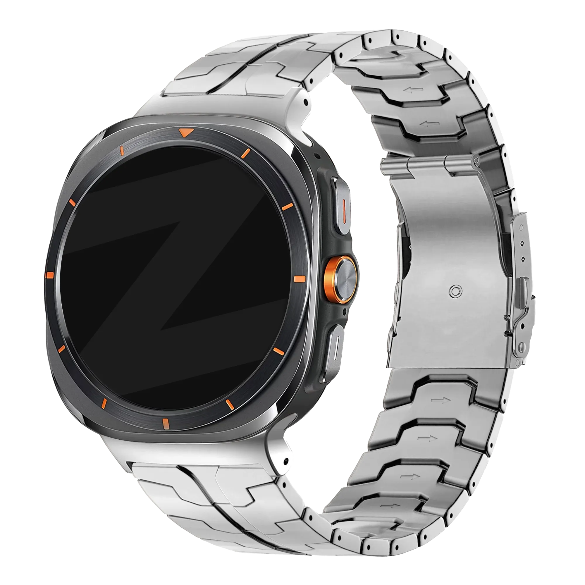 Bandz Samsung Galaxy Watch Ultra 2 titanium band 'Iron' (zilver)