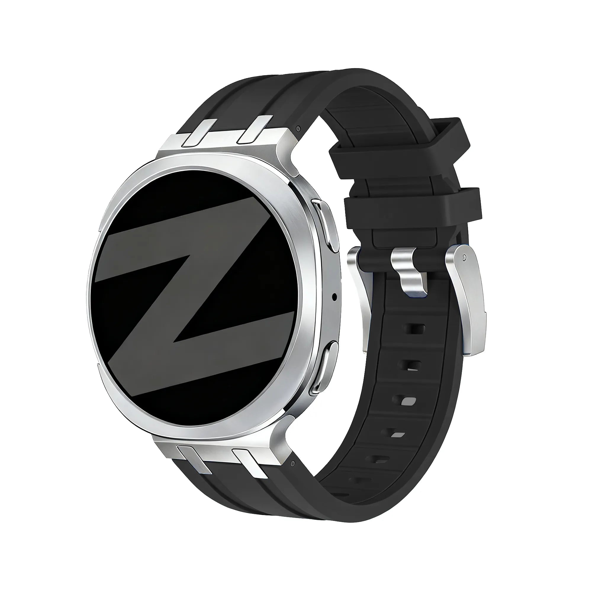Bandz Samsung Galaxy Watch 9 - 40mm siliconen band 'Luxe Liquid' (zwart)